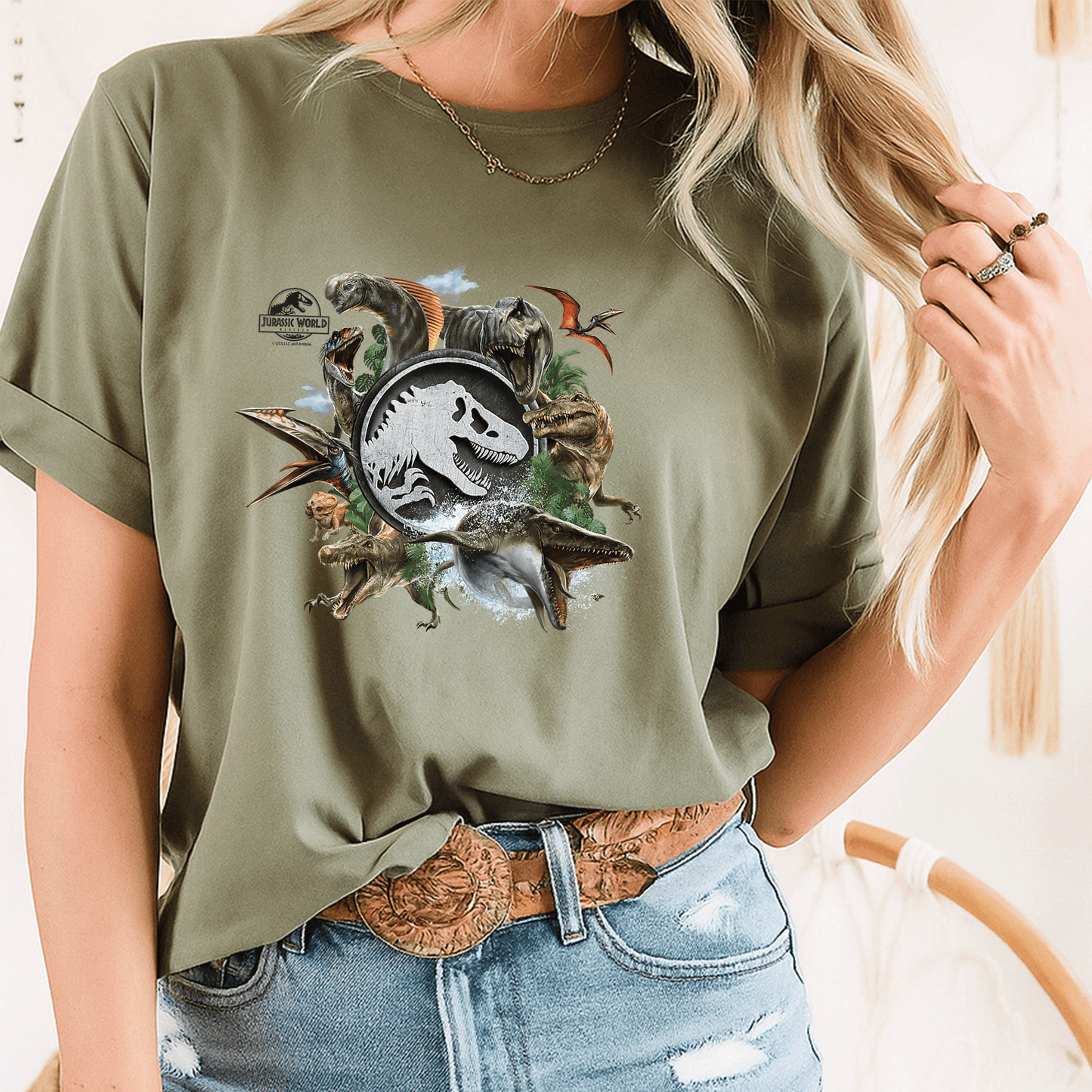 Jurassic World Rebirth Circle Logo Dinosaurs T-Shirt for Dino Lovers – Stylish and Fun Graphic Tee for Adventurous Spirits - 8