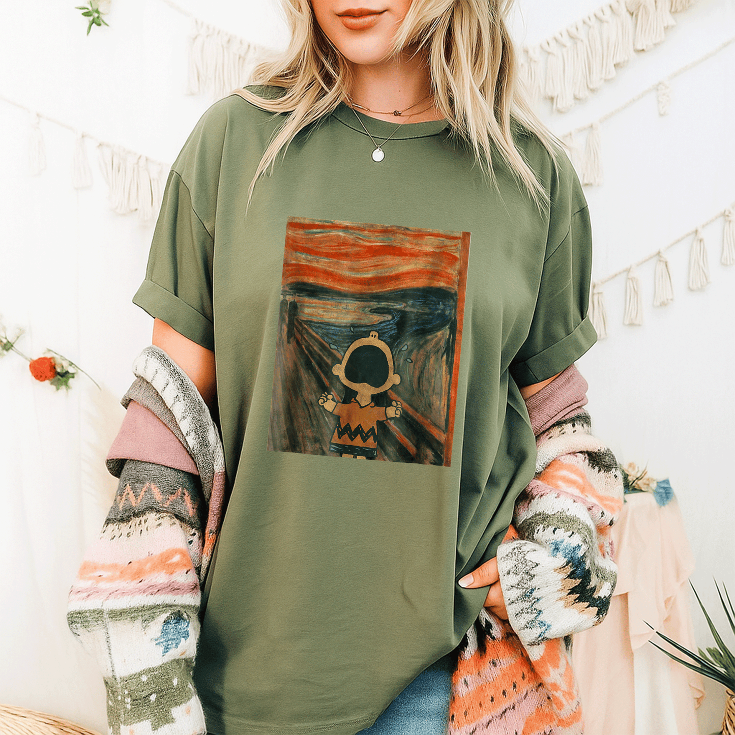 Charlie Scream Peanuts Artsy T-Shirt for Fans of Classic Comics Fun Unique Design Perfect Gift for Cartoon Lovers - 9