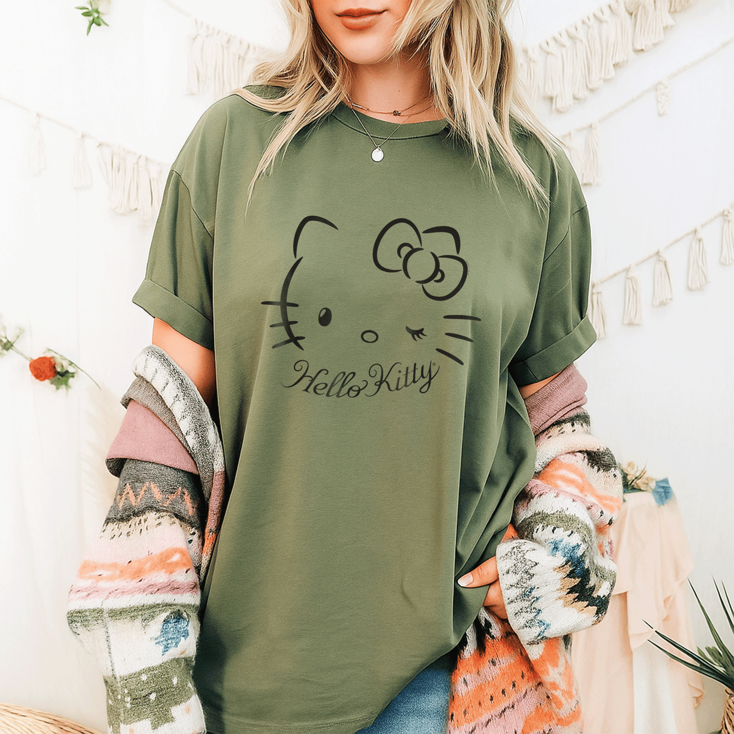Charming Hello Kitty Winking Tee Shirt for Kids and Adults - Cute and Playful Design Perfect for Everyday Wear - 9