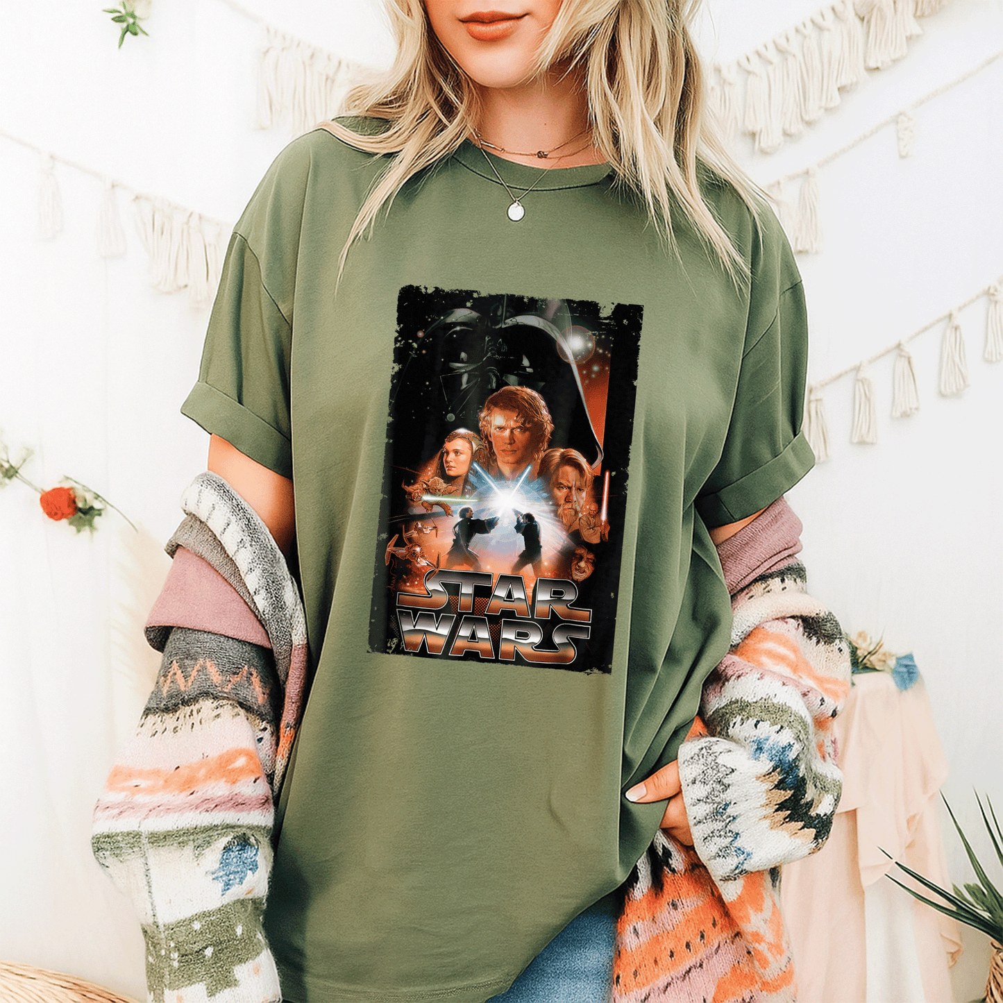 Star Wars Revenge of the Sith Graphic T-Shirt Featuring Iconic Movie Poster Design for Fans and Collectors - 9