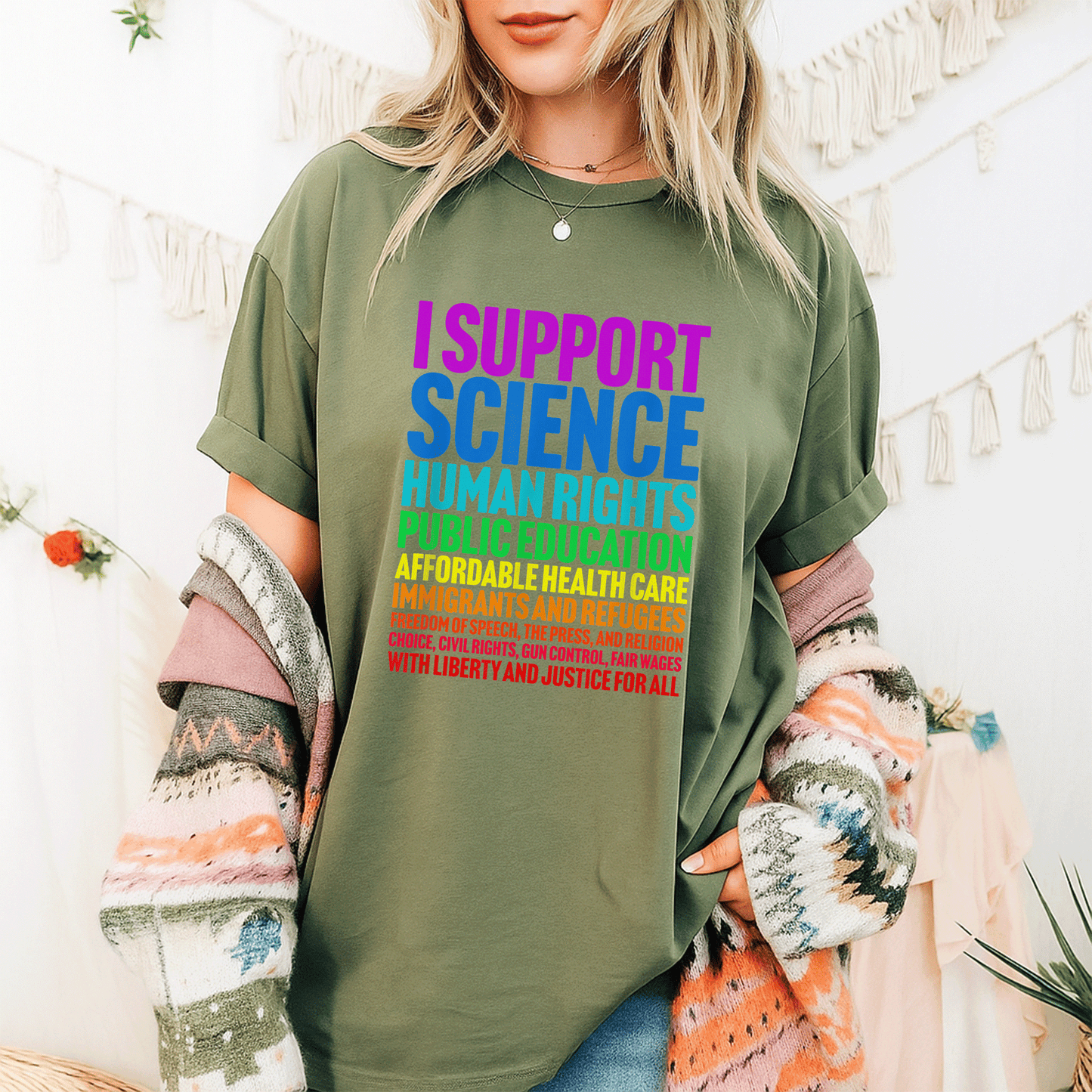 Shop the I Support Progressive Liberal Democratic Causes T-Shirt with Vibrant Design Perfect for Activists and Allies - 9