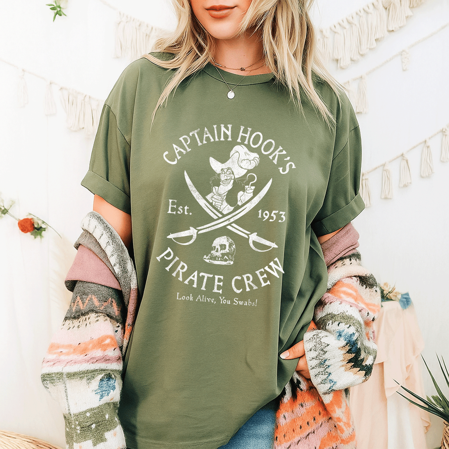 Disney Villains Captain Hook Pirate Crew Established 1953 Logo T-Shirt for Fans of Classic Animation and Adventure - 9