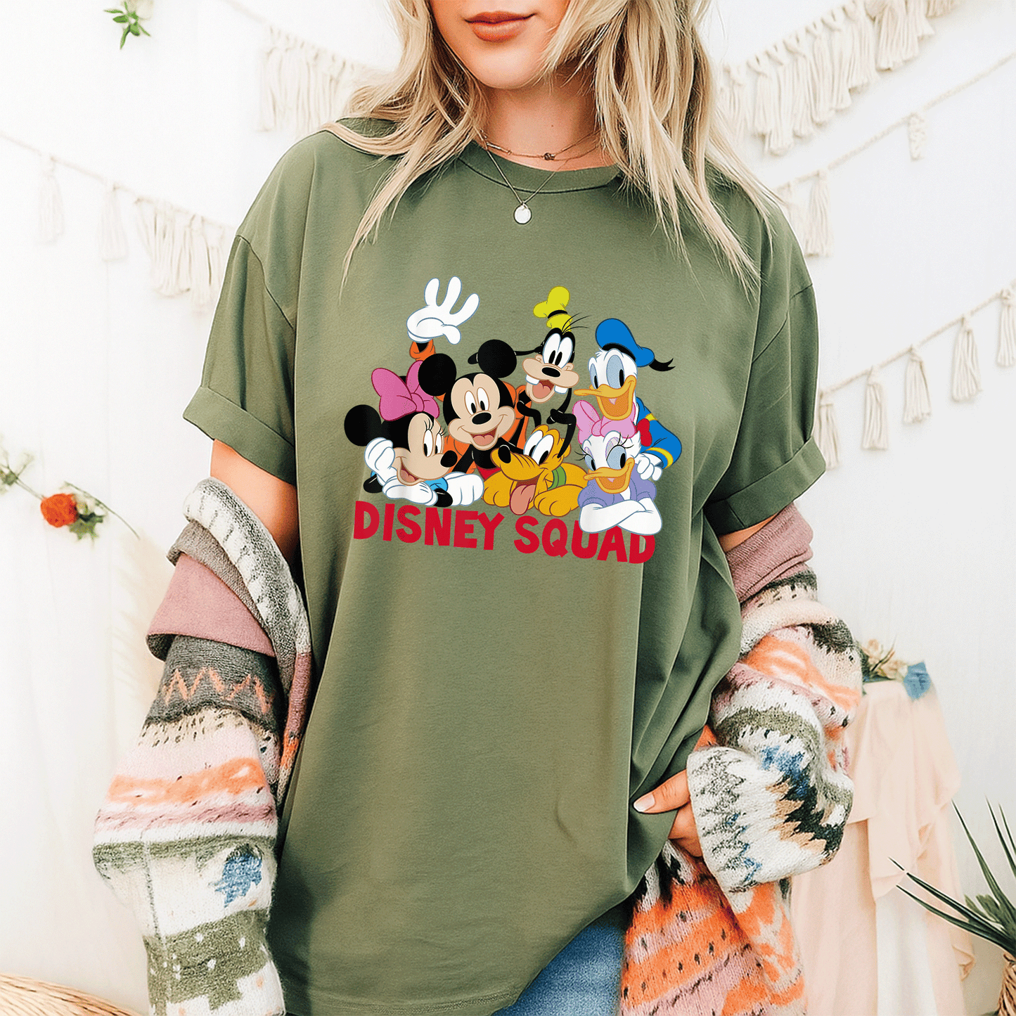 Disney Mickey and Friends Squad T-Shirt Fun Graphic Tee Featuring Classic Characters Perfect for Kids and Disney Fans - 9