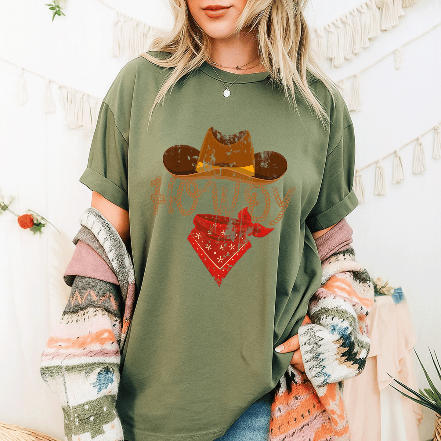 Howdy Cowboy T-Shirt for Men and Women Featuring a Fun Western Graphic, Perfect for Casual Wear and Country Lovers - 9