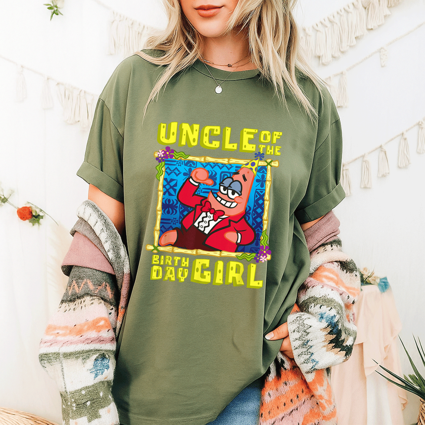 SpongeBob SquarePants Uncle Gift T-Shirt - Fun Patrick Design for Birthday Celebrations Perfect for the Special Uncle - 9