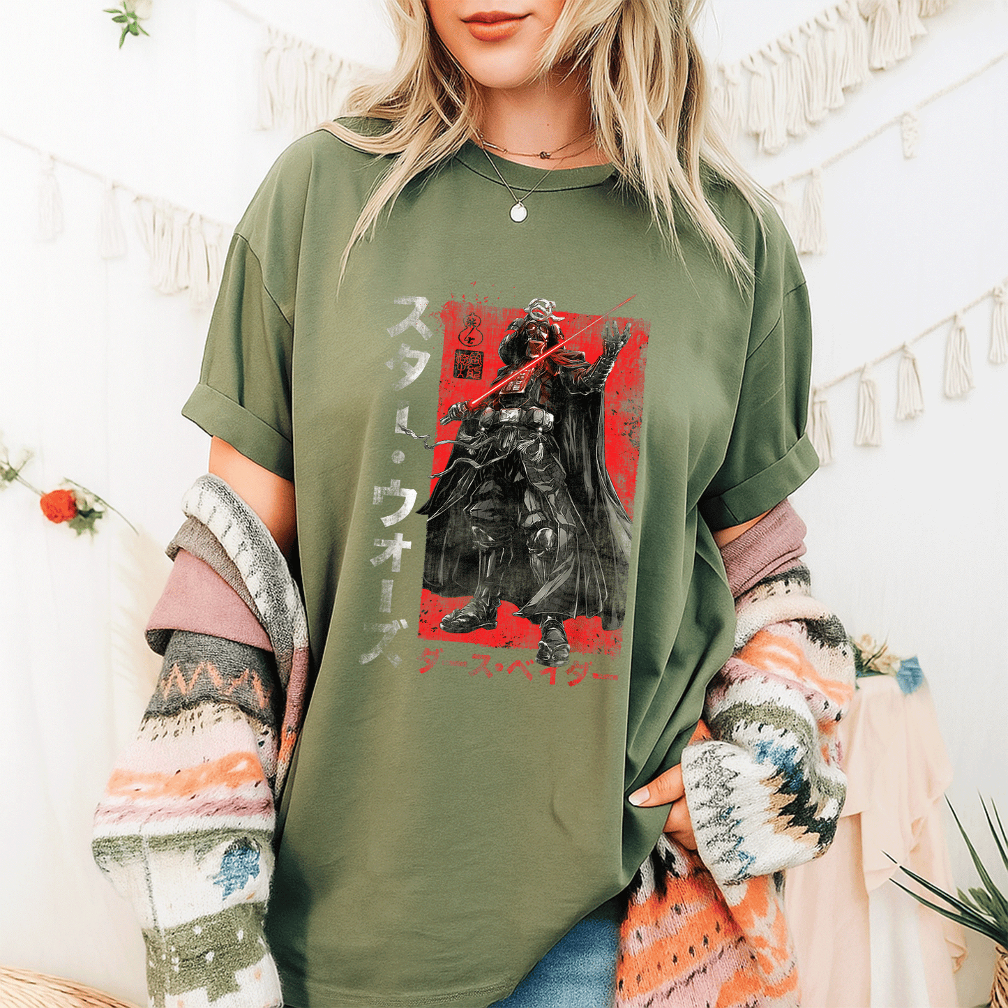 Star Wars Visions Samurai Vader T-Shirt - Unique Anime Style Design for Star Wars Fans and Samurai Enthusiasts - 9