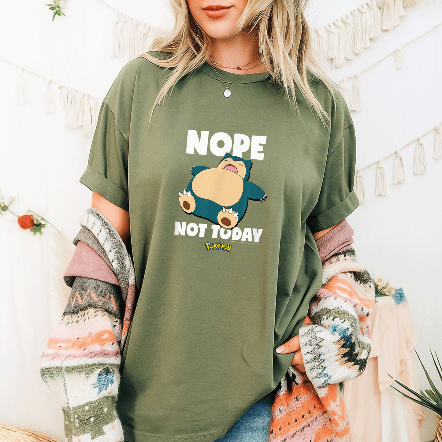 Cozy Pokémon Nope Not Today Snorlax T-Shirt: Fun Design Perfect for Fans Who Love to Chill and Relax in Style! - 9
