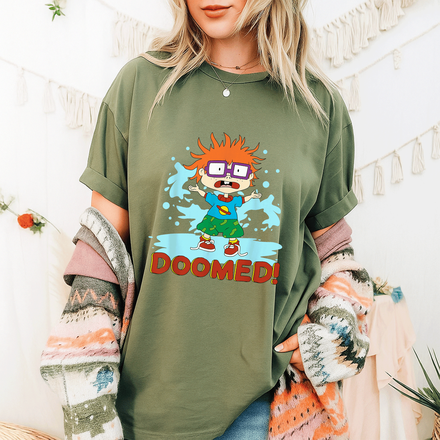 Mademark x Rugrats Chuckie T-Shirt - Fun and Colorful Cartoon Design for Nostalgic Fans of the Classic Show! - 9