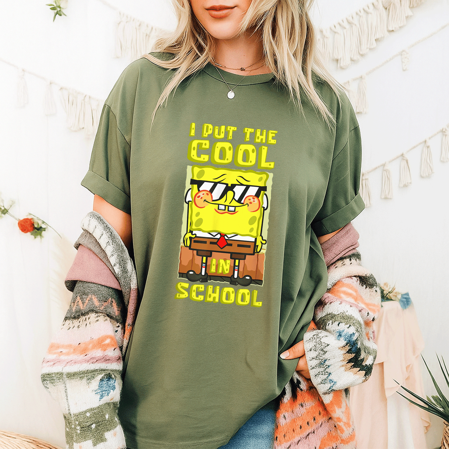 Mademark x SpongeBob SquarePants Boys Gift T-Shirt - Cool Back To School Tee Featuring Fun SpongeBob Design for Kids - 9