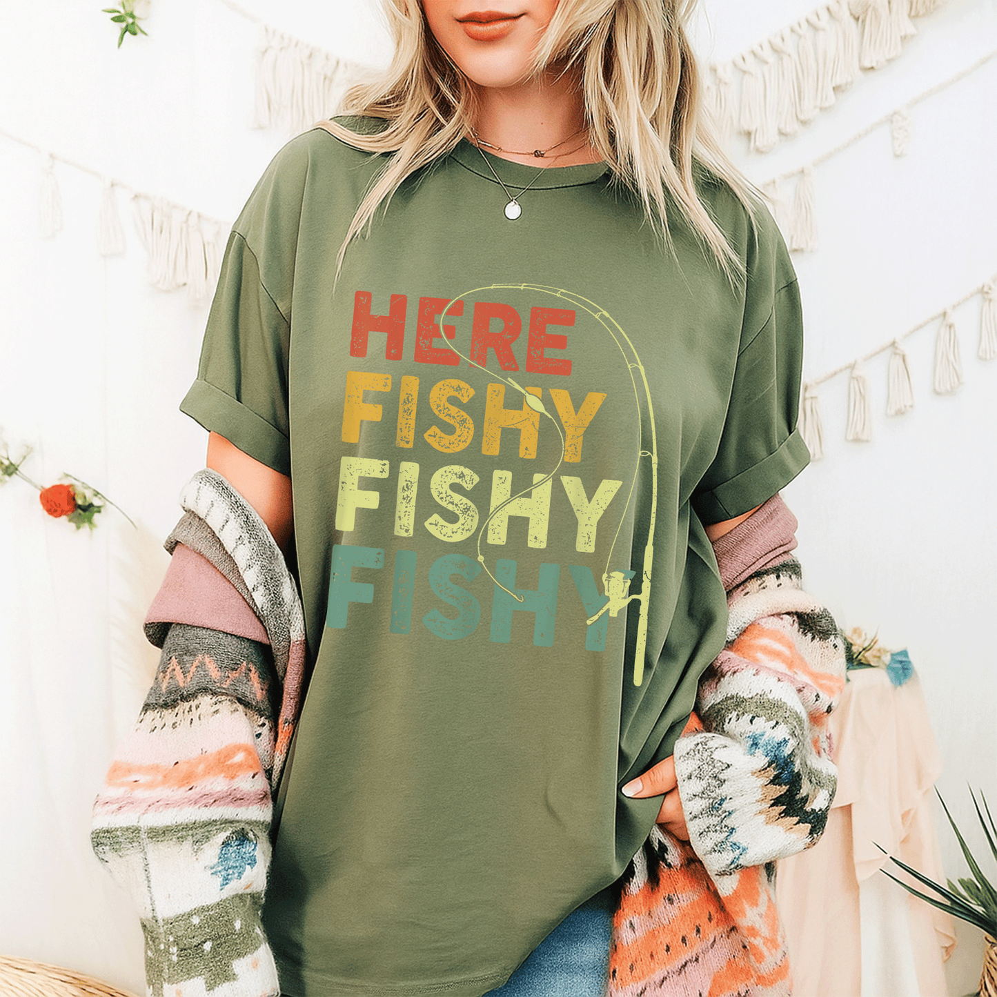 Funny Here-Fishy Shirt for Fishing Enthusiasts, Bass Fish Design T-Shirt for Dads, Kids, Boys, and Men - Great Gift Idea! - 9