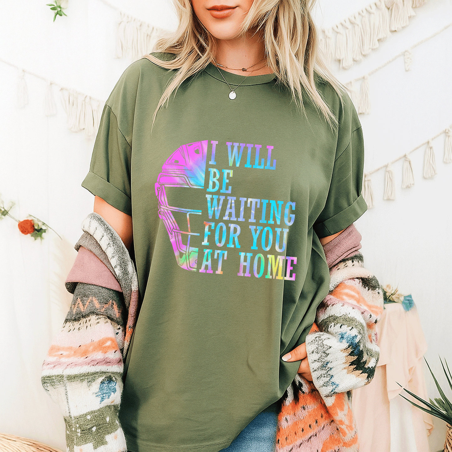 Cute I Will Be Waiting For You At Home Softball Catcher T-Shirt for Softball Lovers - Perfect Gift for Athletes and Fans - 9