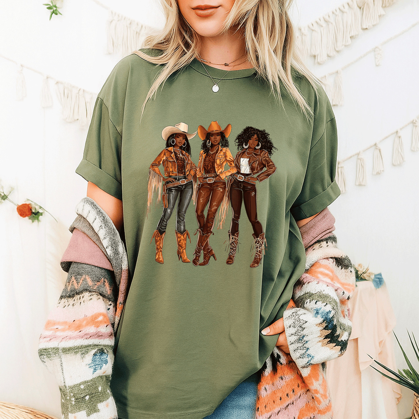 Stylish Black African American Cowgirl T-Shirt for Rodeo Fans in Western Country Texas - Perfect for All Occasions! - 9
