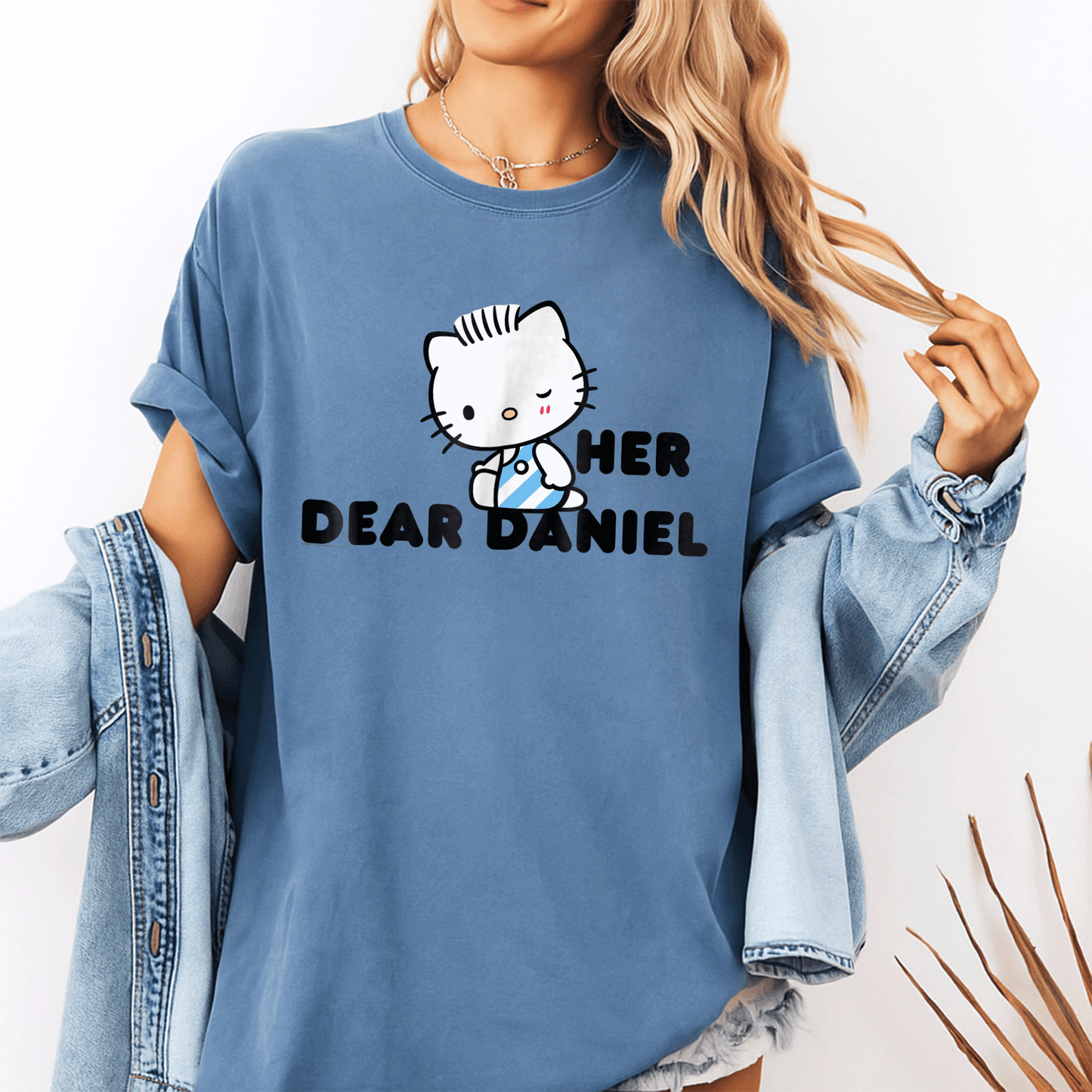 Cute Hello Kitty and Dear Daniel Couples Tee Shirt for Matching Outfits, Perfect Gift for Him and Her, Adorable Cartoon Design - 10