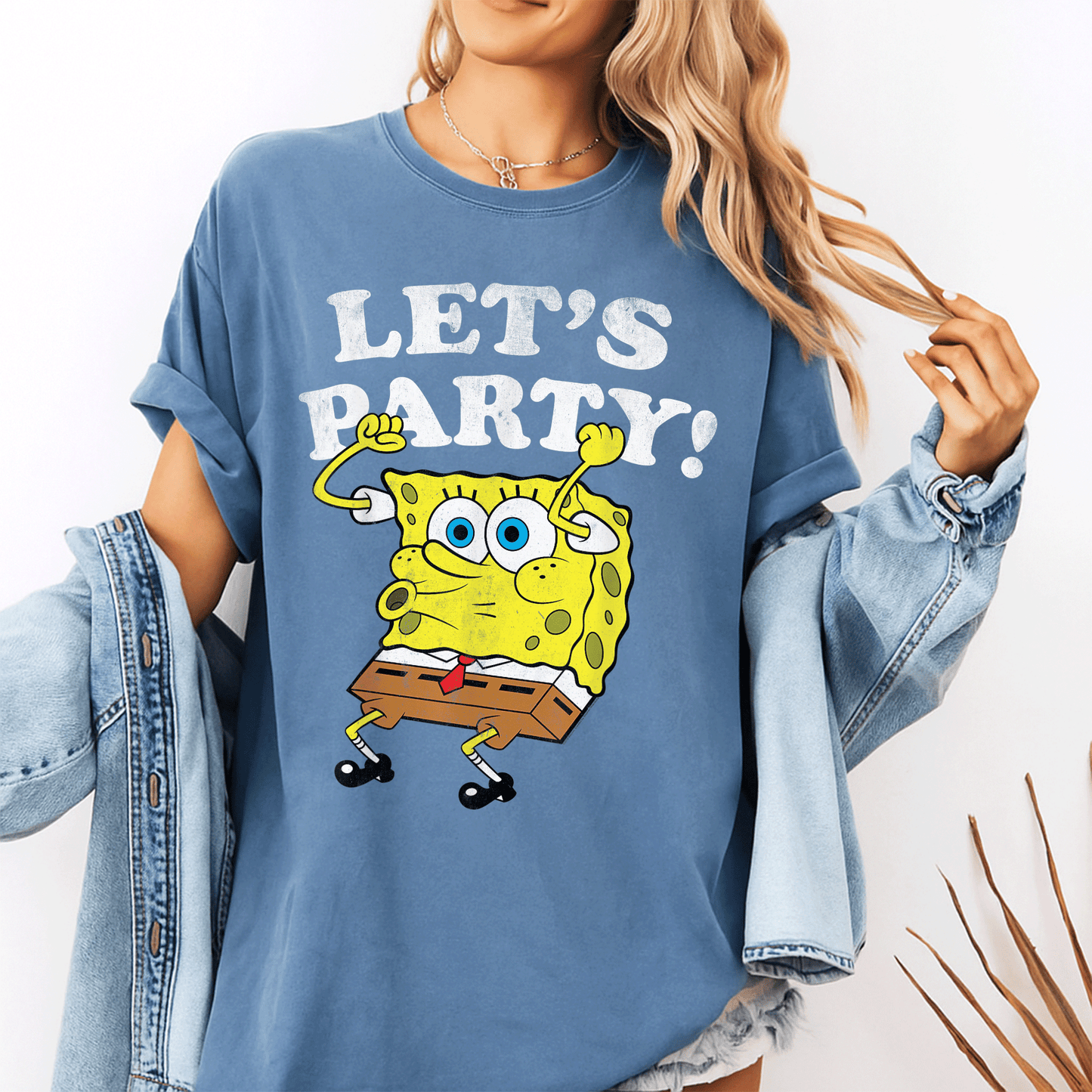Spongebob Squarepants Lets Party T-Shirt Fun and Colorful Cartoon Design Perfect for Fans of All Ages and Celebrations - 10