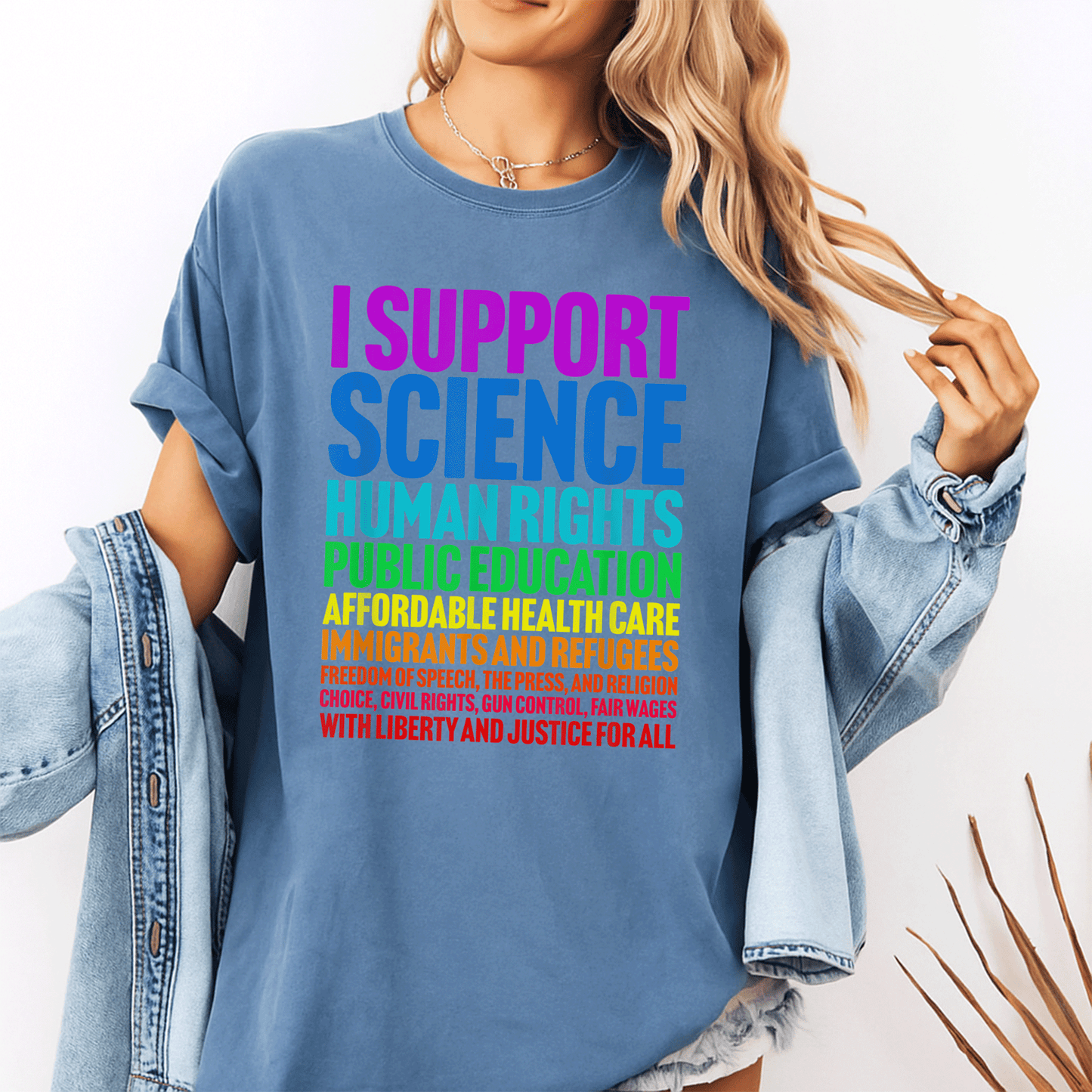 Shop the I Support Progressive Liberal Democratic Causes T-Shirt with Vibrant Design Perfect for Activists and Allies - 10