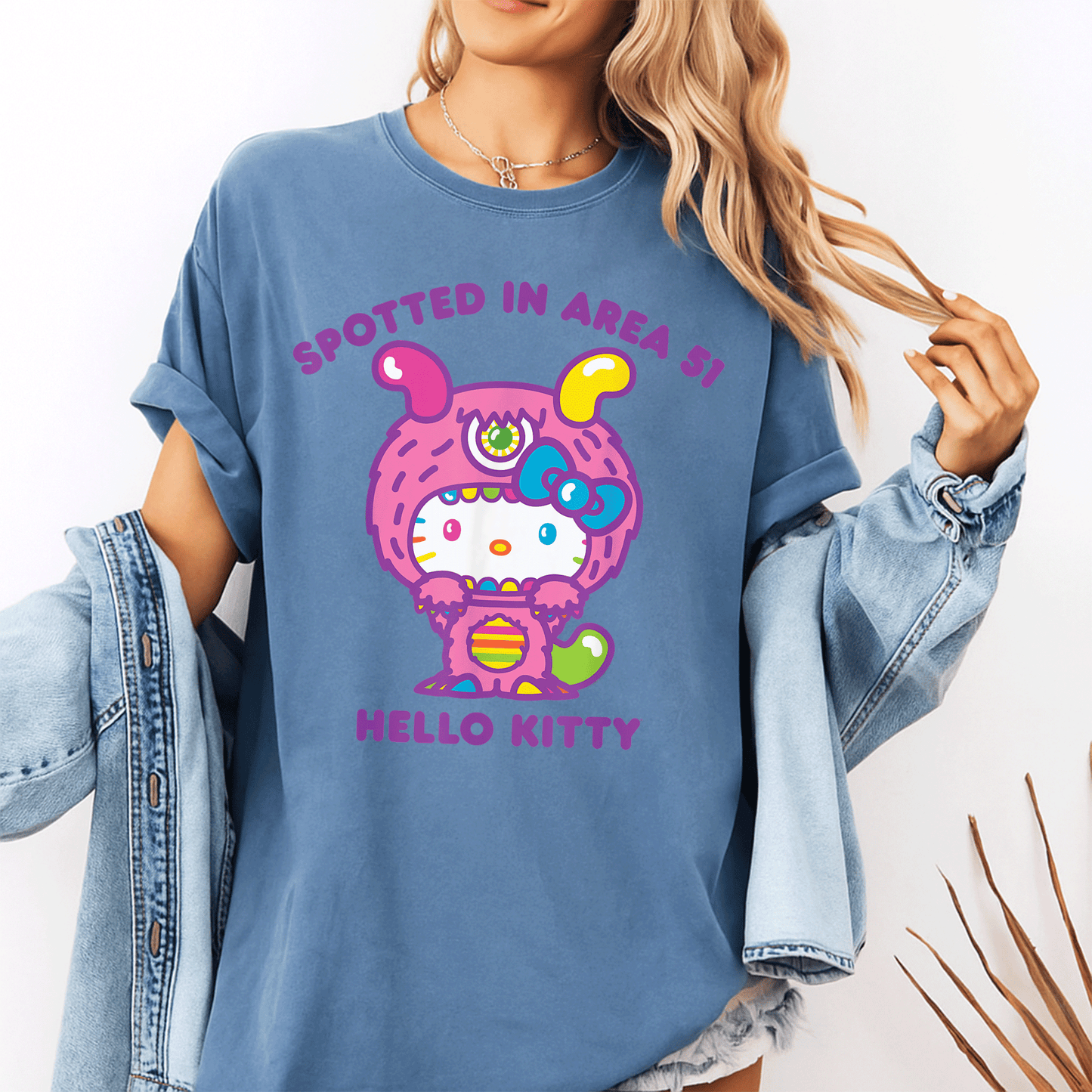 Cute Hello Kitty Spotted in Area 51 Alien Sighting T-Shirt for Fun Lovers and UFO Enthusiasts - Perfect Gift Idea! - 10
