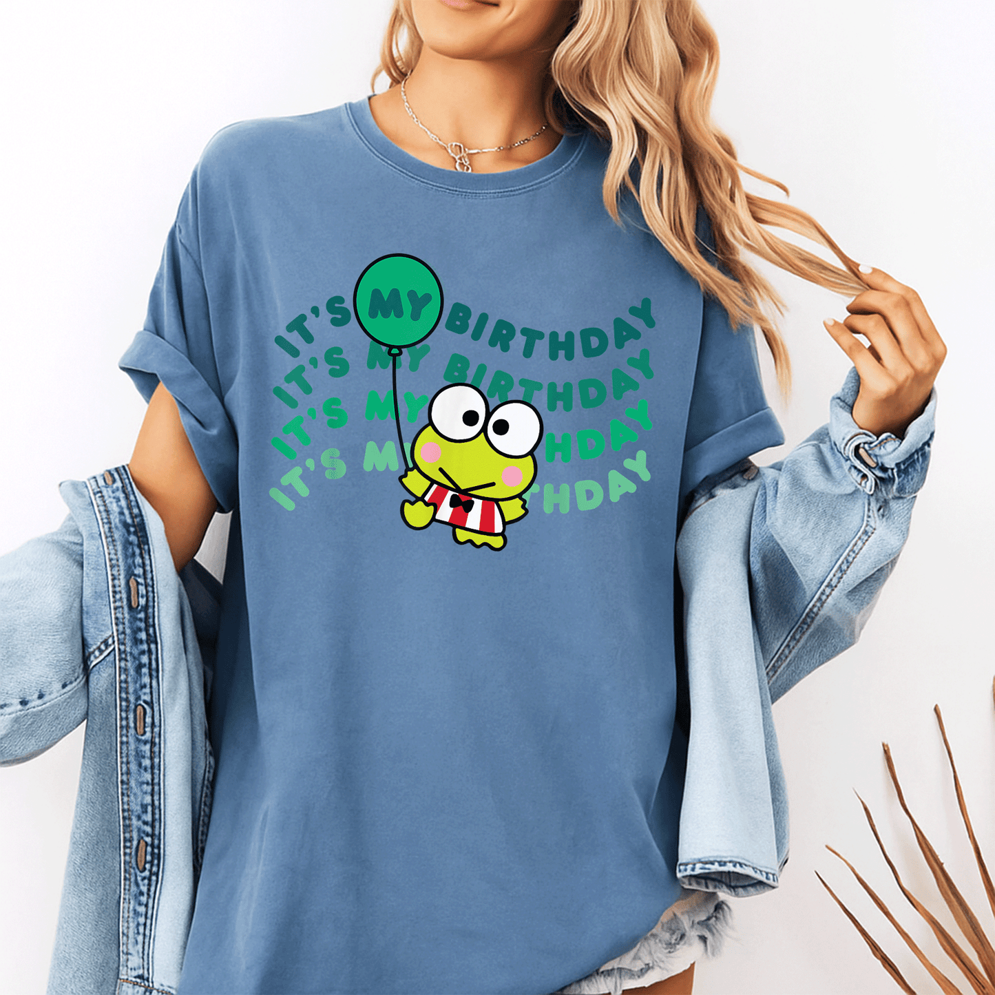 Cute Keroppi It's My Birthday T-Shirt for Kids | Fun Green Frog Design Perfect for Birthday Celebrations and Parties - 10