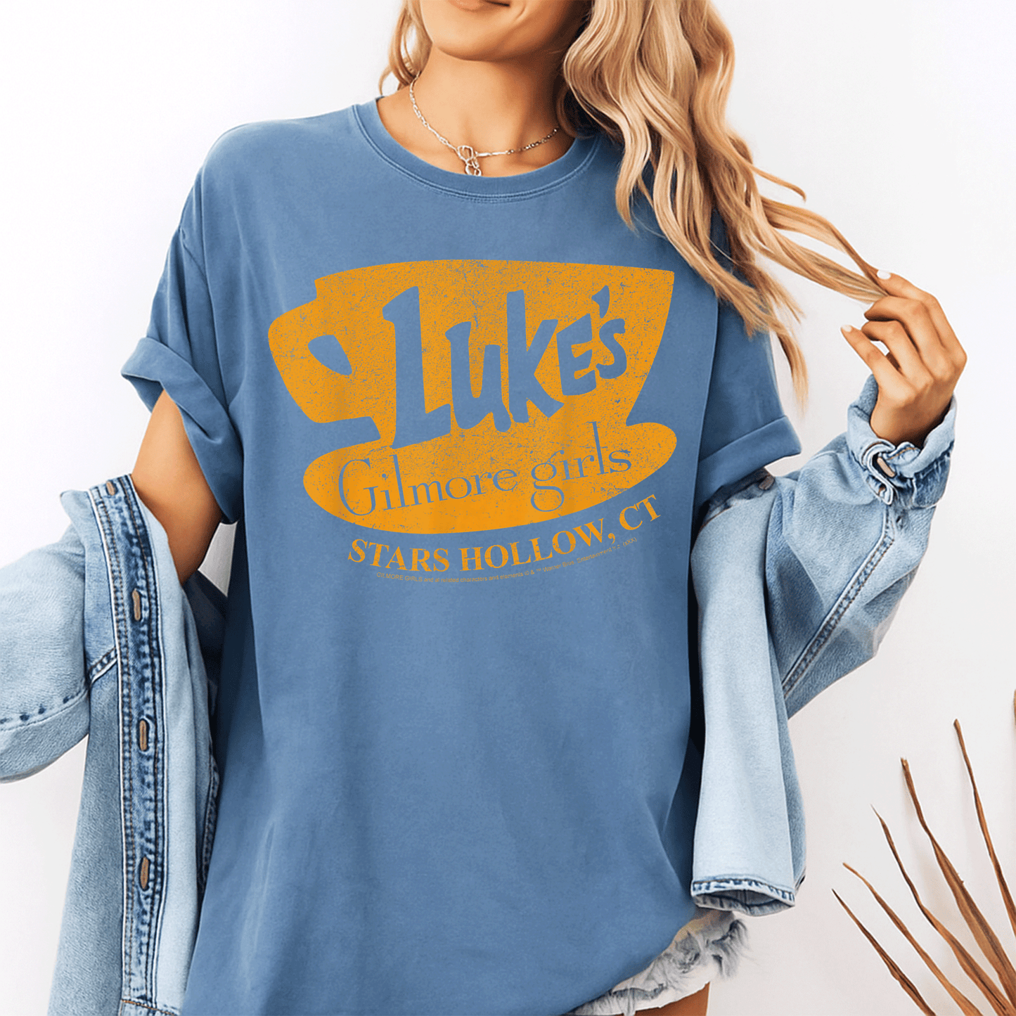Gilmore Girls Luke's Stars Hollow Distressed Sign T-Shirt Perfect for Fans of Stars Hollow and Coffee Lovers - 10