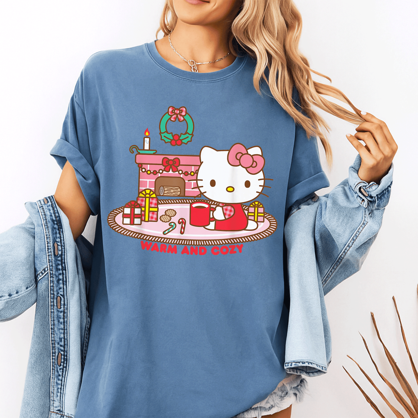 Cozy Up with Hello Kitty This Christmas - Cute and Comfortable Holiday T-Shirt for Festive Fun and Cheer - 10