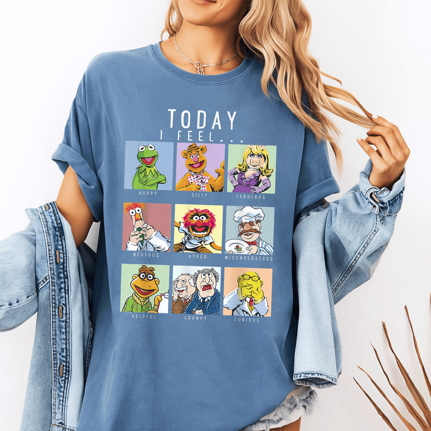Disney The Muppets Today I Fell Box Up T-Shirt for Fun Lovers, Featuring Iconic Characters in Vibrant Graphic Design - 10