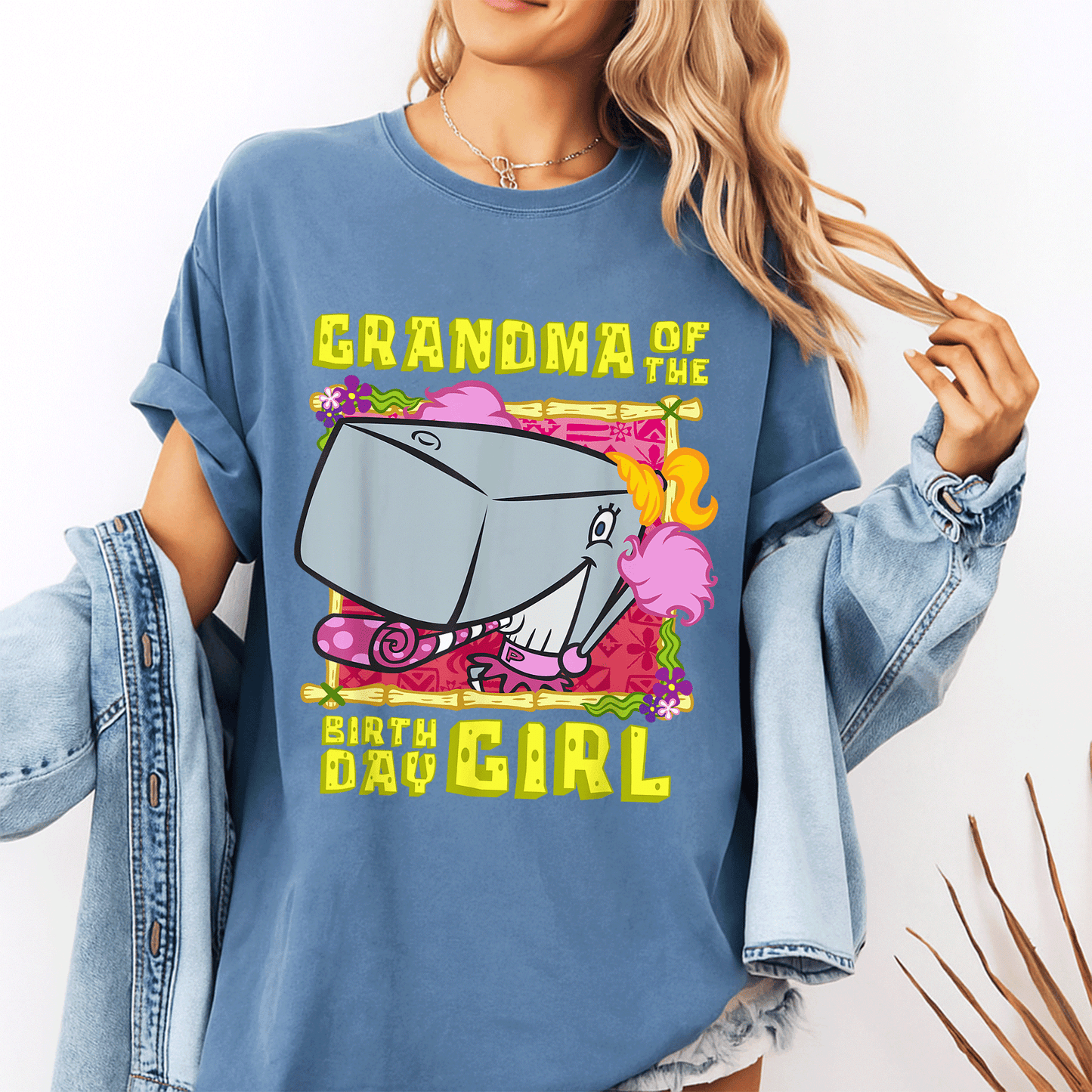 SpongeBob SquarePants Grandma T-Shirt for Birthday Girls - Fun Pearl Design for Loving Grandmothers, Perfect Gift - 10