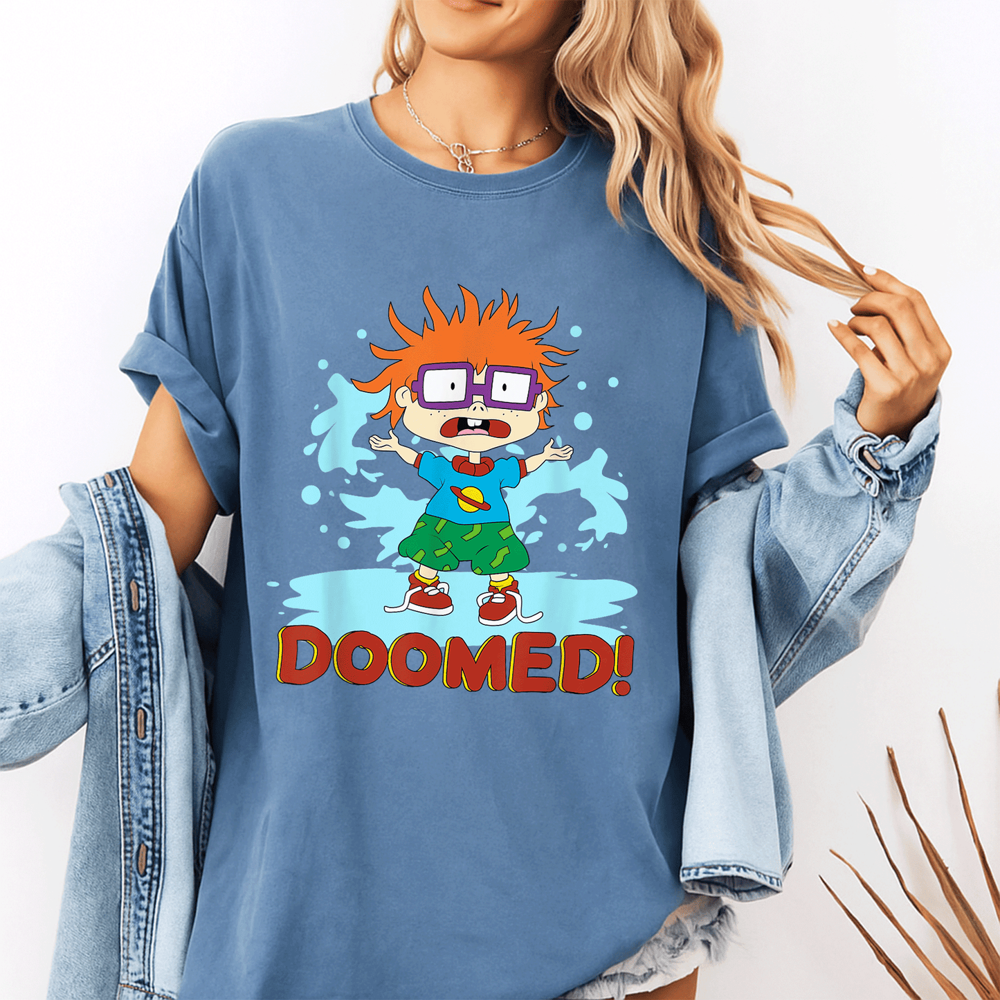 Mademark x Rugrats Chuckie T-Shirt - Fun and Colorful Cartoon Design for Nostalgic Fans of the Classic Show! - 10