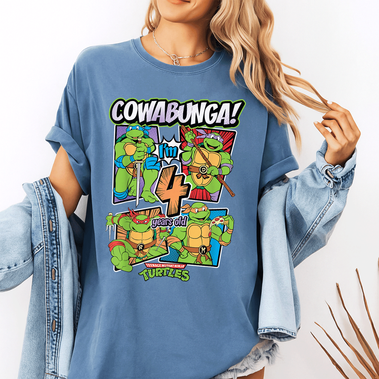 Cowabunga I'm 4 Years Old TMNT T-Shirt for Kids | Fun Teenage Mutant Ninja Turtles Birthday Tee | Perfect Gift for Little Fans - 10