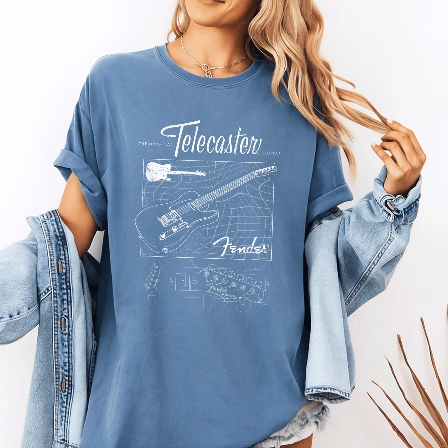 Fender Original Telecaster Guitar Schematic Poster T-Shirt for Music Lovers and Guitar Enthusiasts, Stylish and Unique Design - 10