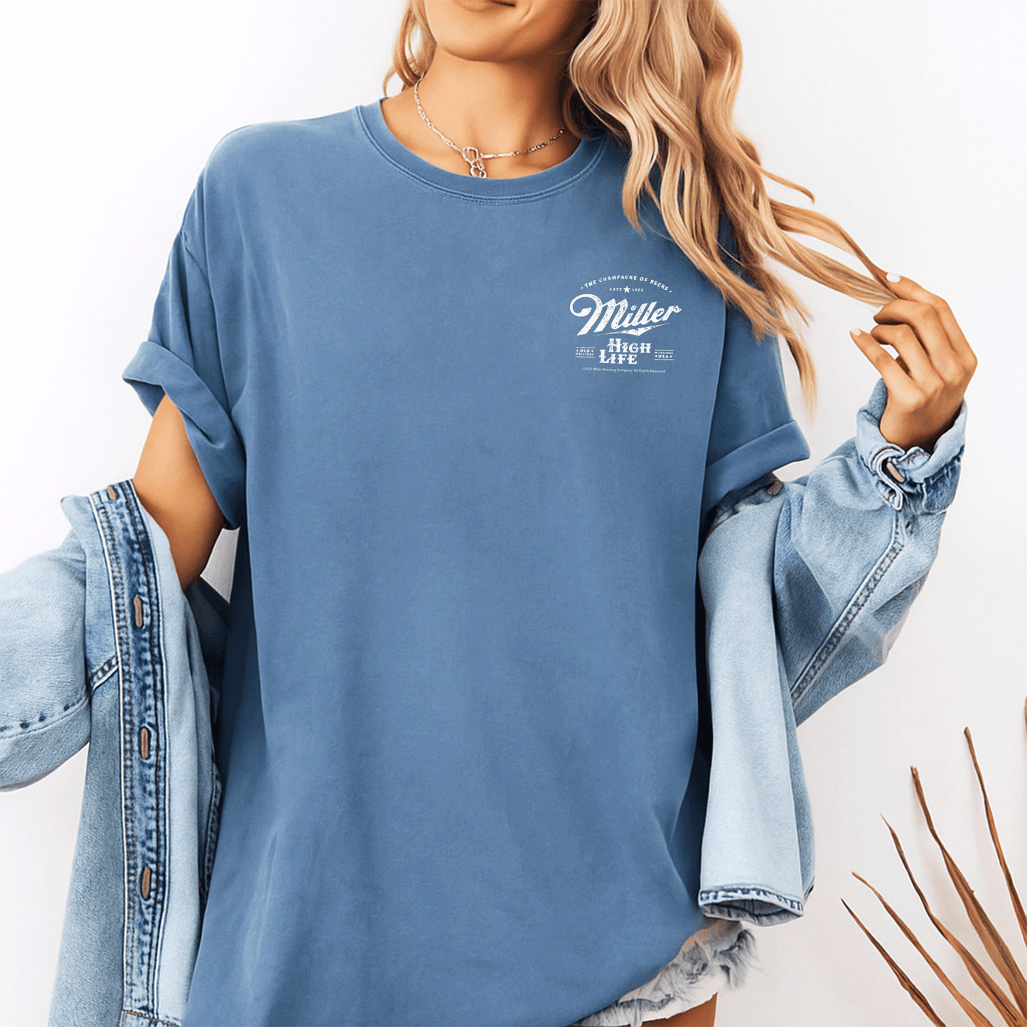 Coors Miller High Life Champagne of Beers T-Shirt Front and Back Design for Beer Lovers and Fun Casual Wear - 10