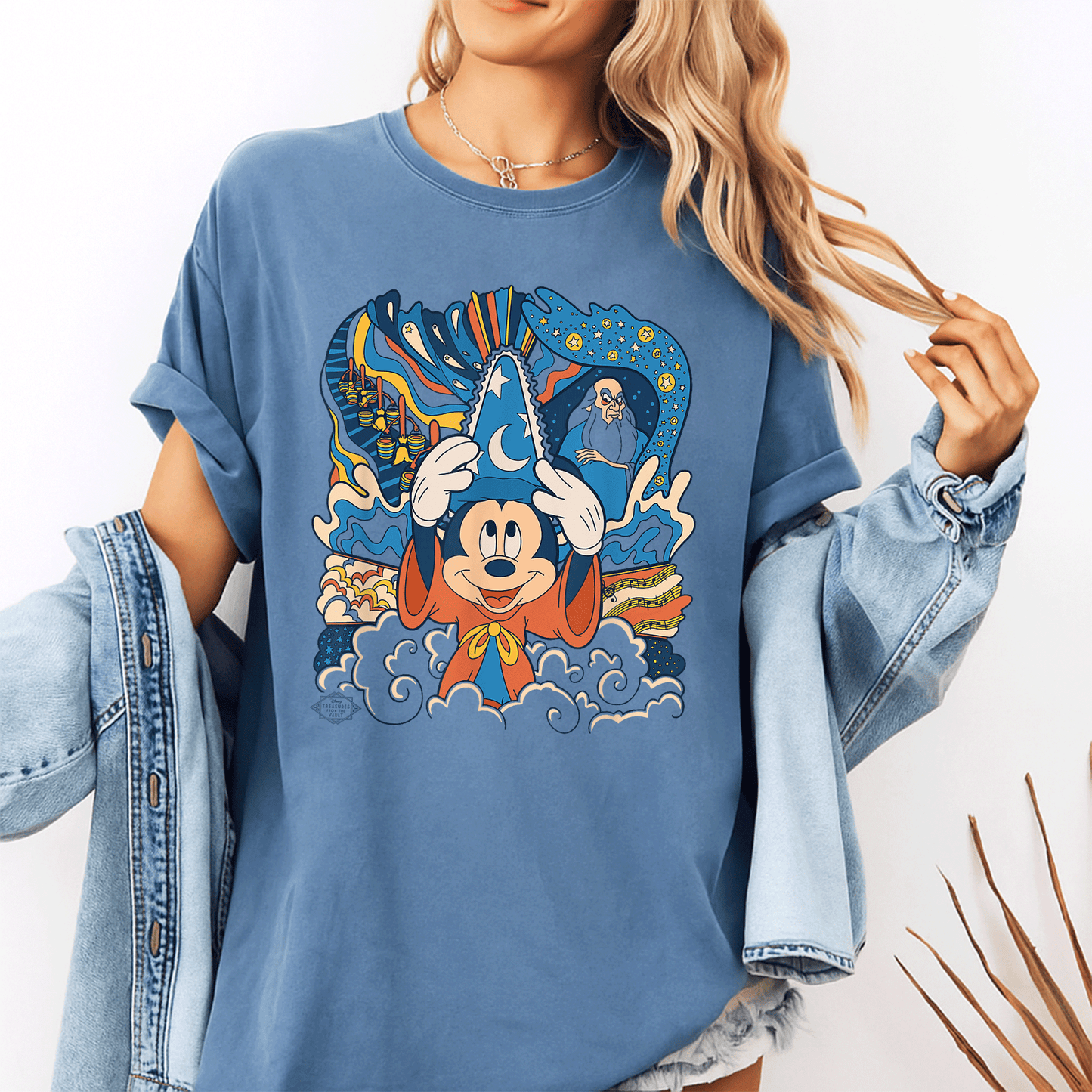 Retro Disney Fantasia Sorcerer's Apprentice Mickey Mouse T-Shirt – Classic Animation Style Graphic Tee for Fans - 10