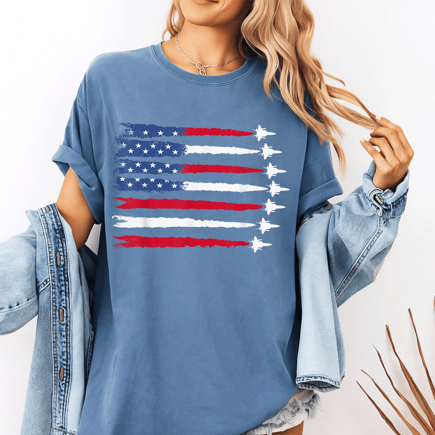 Patriotic USA Flag Fighter Jets 4th of July T-Shirt for Men and Women - Celebrate Independence Day in Style! - 10