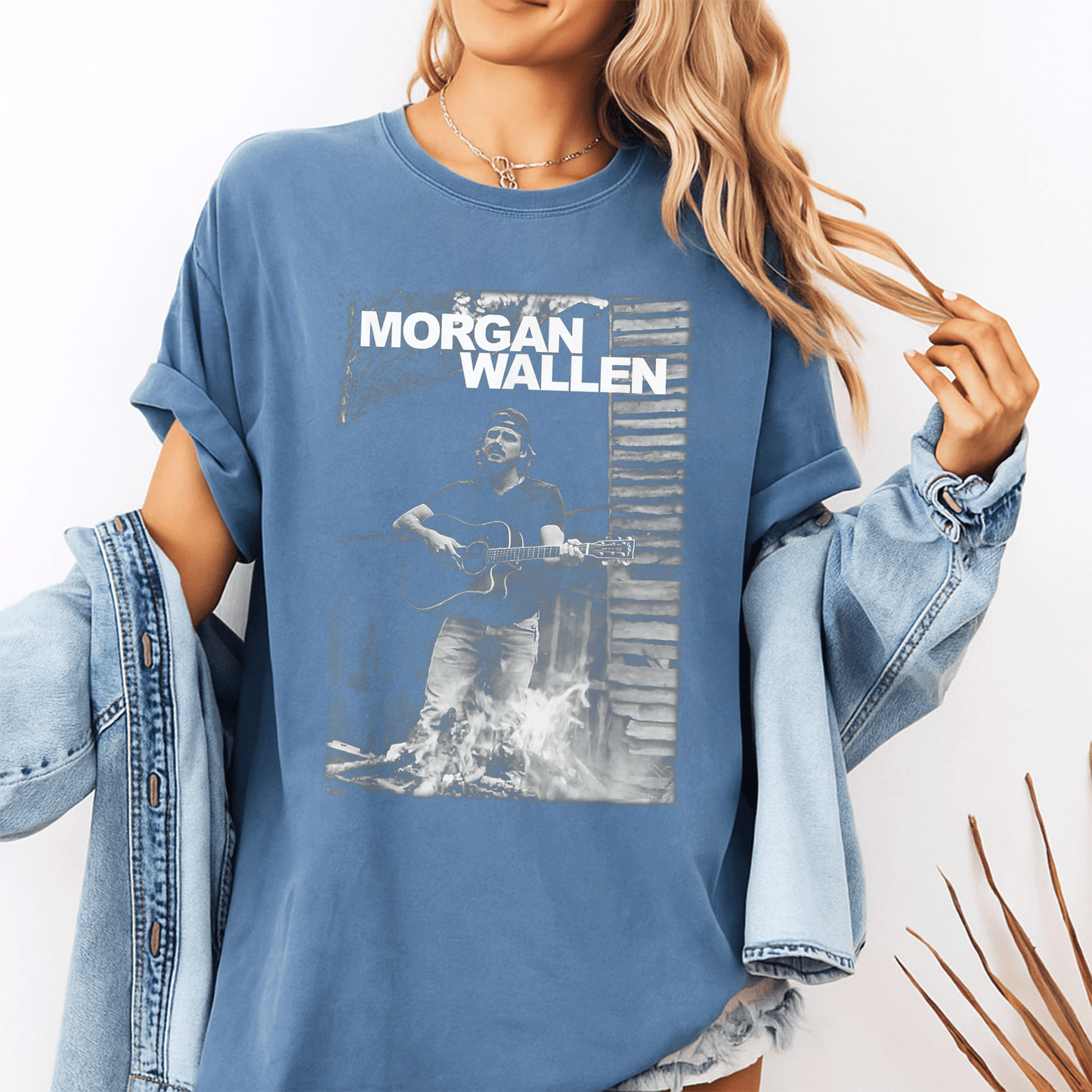 Official Morgan Wallen Guitar Photo T-Shirt - Stylish Tribute to Country Music Icon with Striking Graphic Design - 10