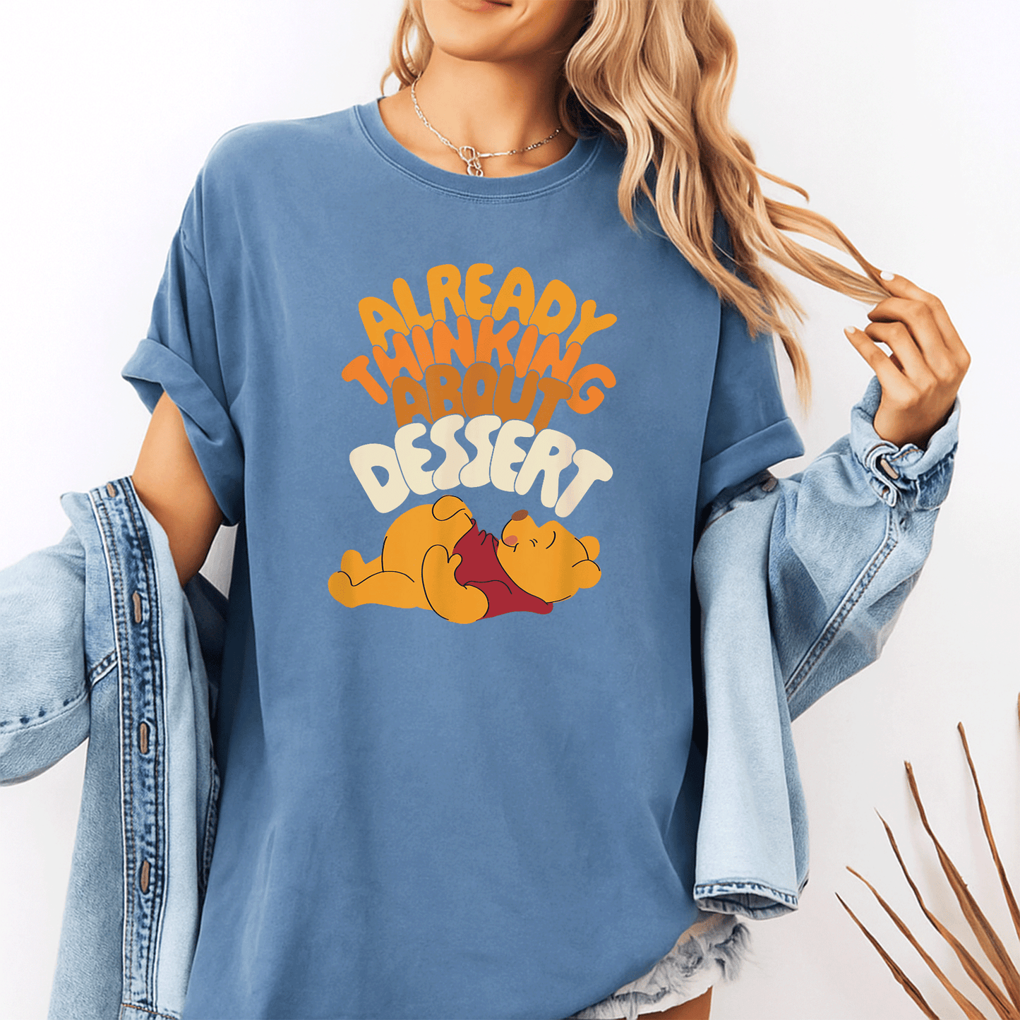 Cute Amazon Essentials Winnie the Pooh Thanksgiving T-Shirt Perfect for Dessert Lovers and Family Celebrations - 10