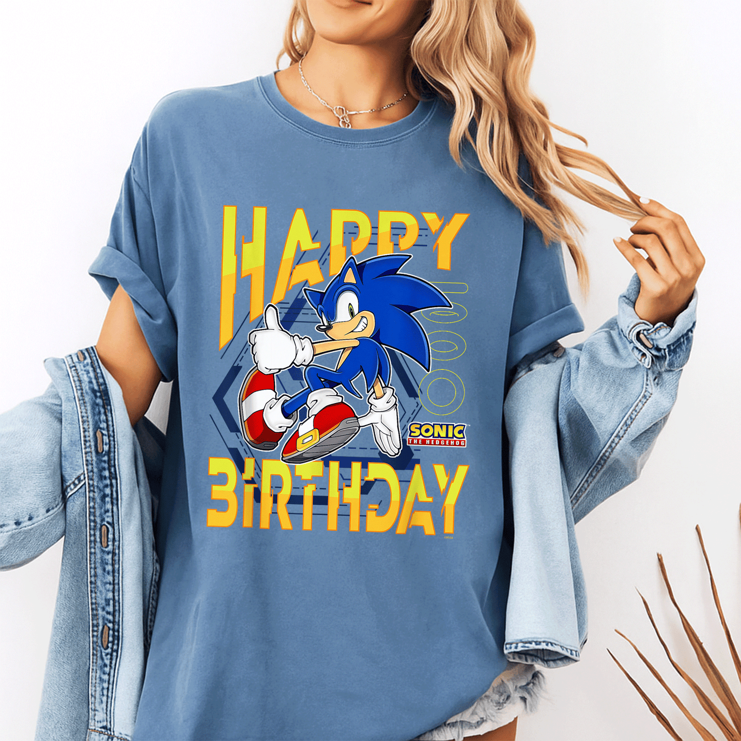 Sonic the Hedgehog Birthday T-Shirt with Happy Birthday Thumbs Up Logo - Perfect Gift for Sonic Fans and Kids - 10