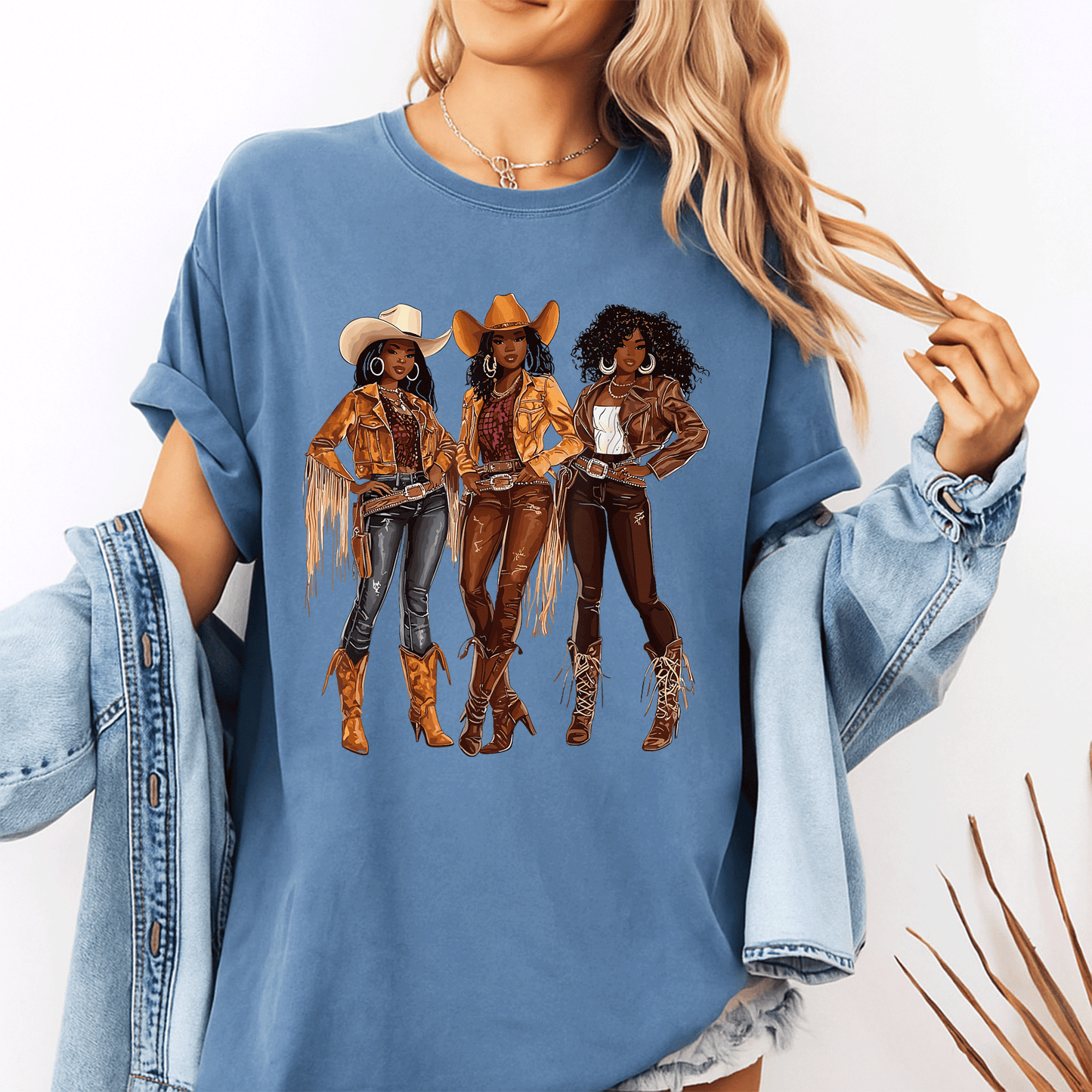 Stylish Black African American Cowgirl T-Shirt for Rodeo Fans in Western Country Texas - Perfect for All Occasions! - 10