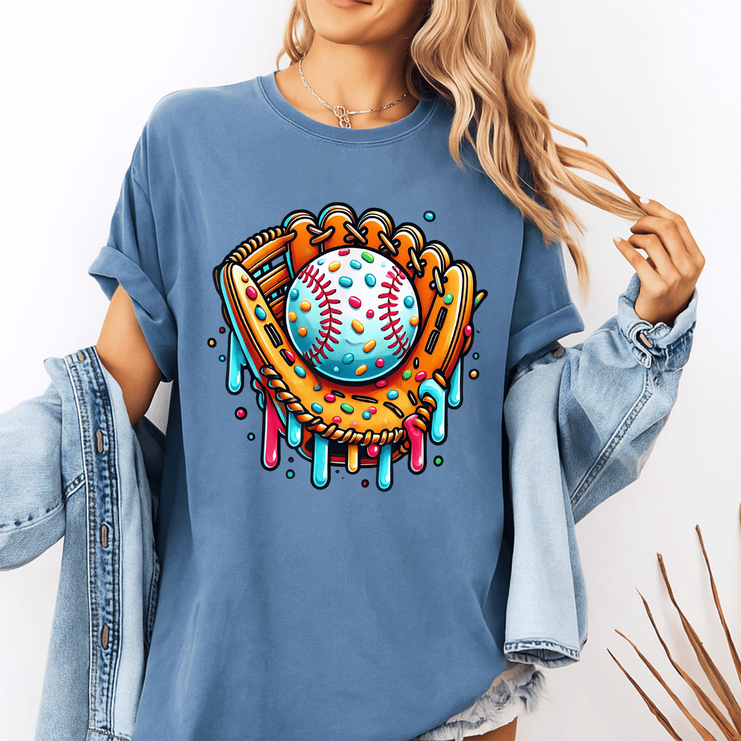 Cool Ice Cream Drip Baseball Graphic T-Shirt for Boys | Fun and Unique Design Perfect for Summer Play and Sports Activities - 10
