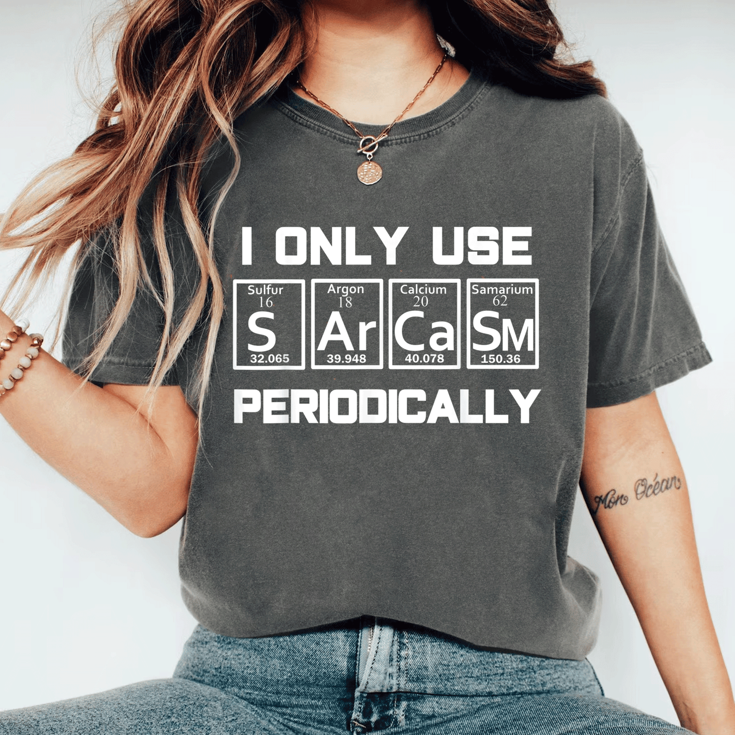 Sarcasm Periodic Table Element Shirt – Quirky Science Joke Gift for Nerds and Science Lovers, Perfect for Any Occasion - 11