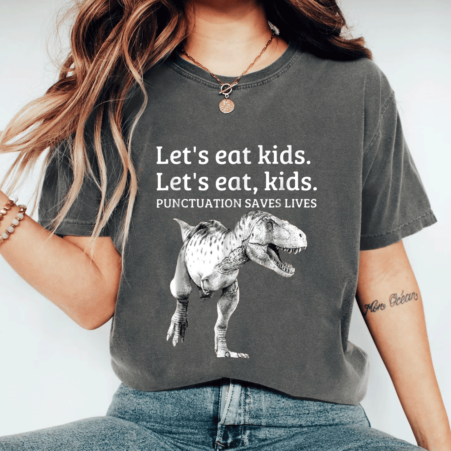 Funny Let's Eat Kids Grammar T-Shirt - Punctuation Saves Lives Design for Grammar Lovers and Teachers - 11