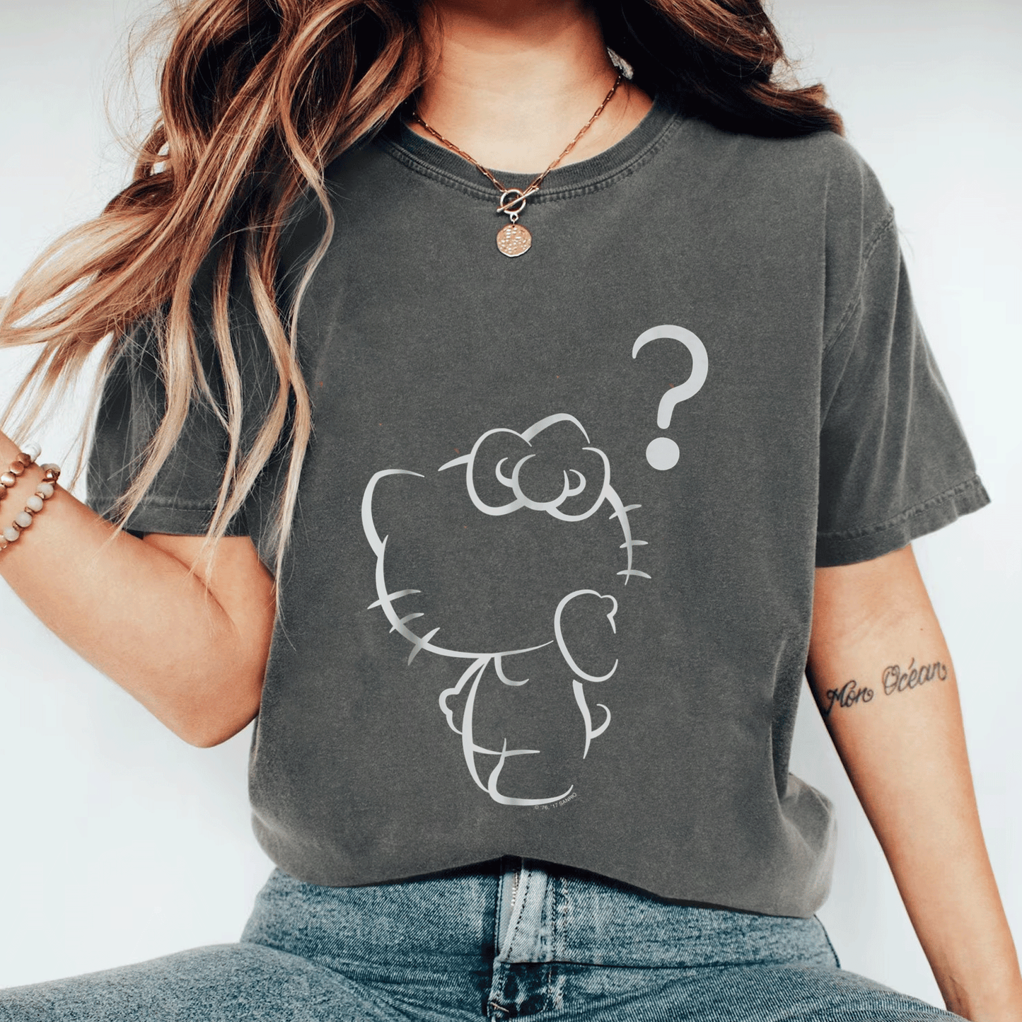 Cute Hello Kitty Question Mark Tee Shirt for Fans, Adorable Graphic Tee Perfect for Casual Wear and Gifts for All Ages - 11