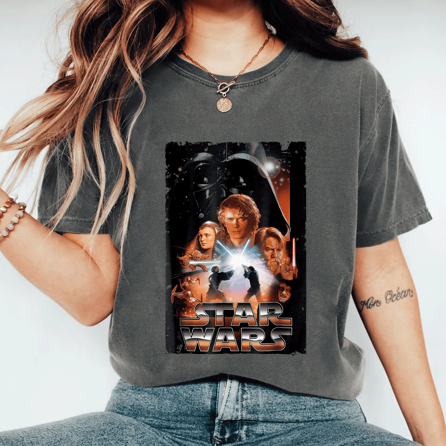 Star Wars Revenge of the Sith Graphic T-Shirt Featuring Iconic Movie Poster Design for Fans and Collectors - 11
