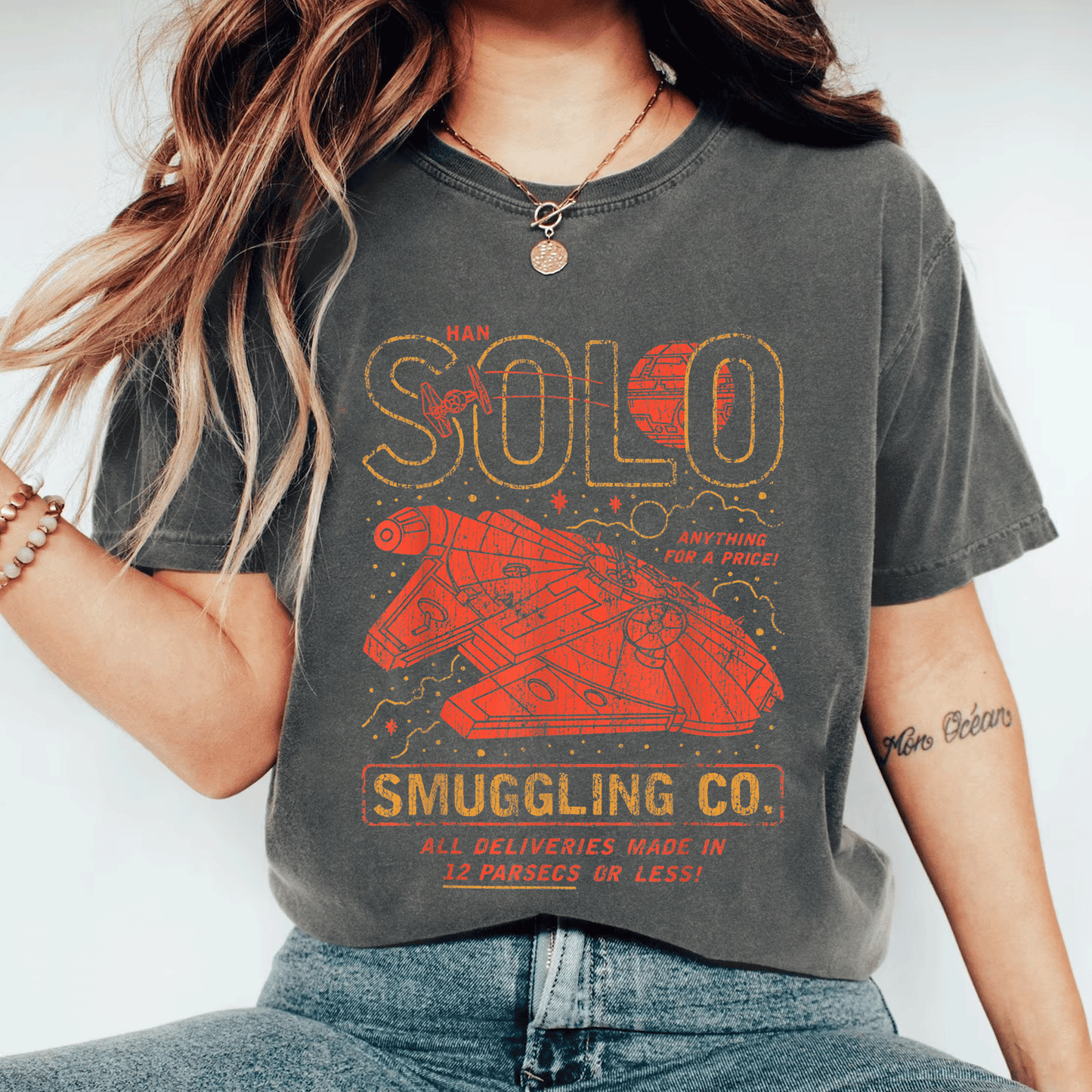 Star Wars Han Solo Smuggling Co T-Shirt Featuring Iconic Design for Fans of the Galaxy's Most Notorious Smuggler - 11