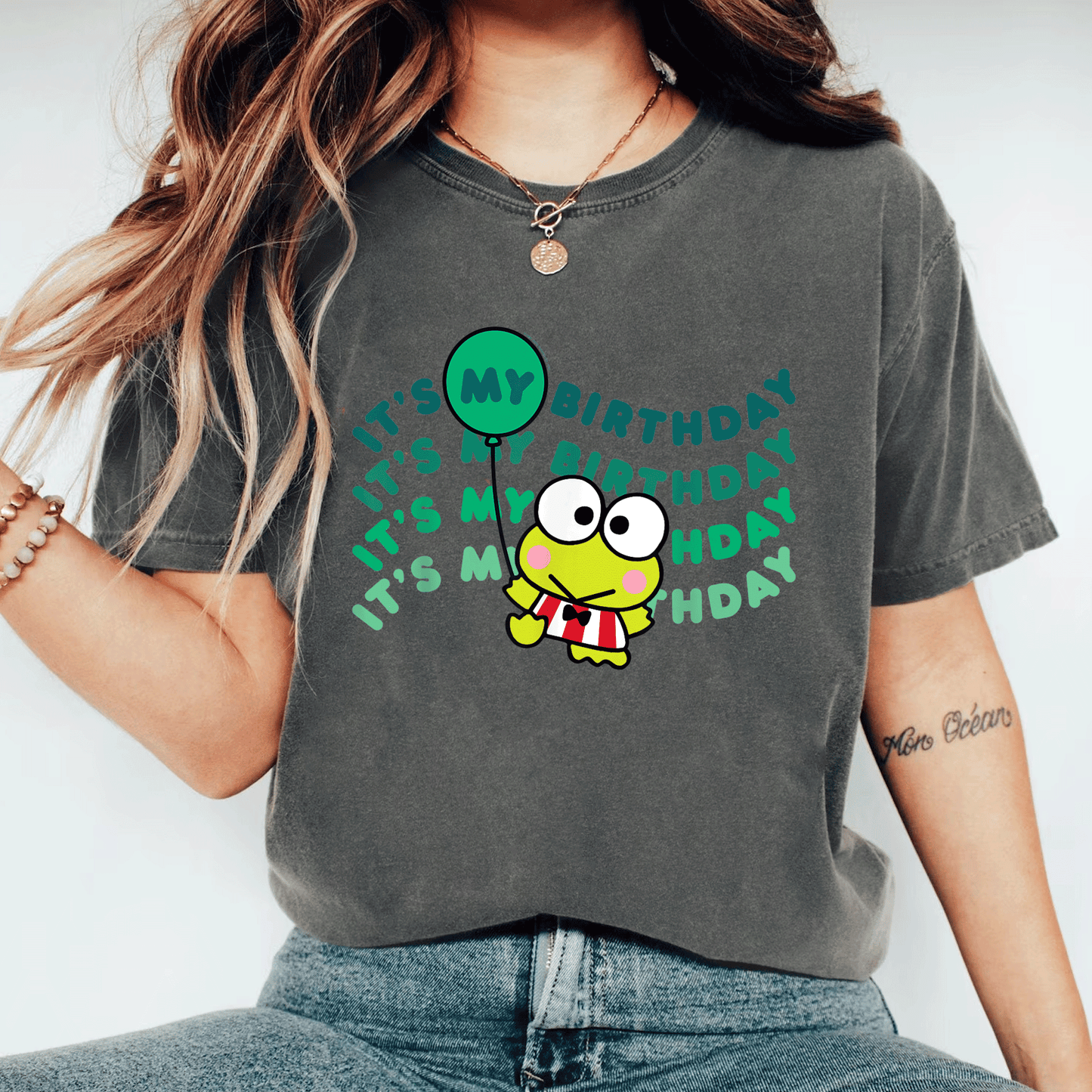 Cute Keroppi It's My Birthday T-Shirt for Kids | Fun Green Frog Design Perfect for Birthday Celebrations and Parties - 11