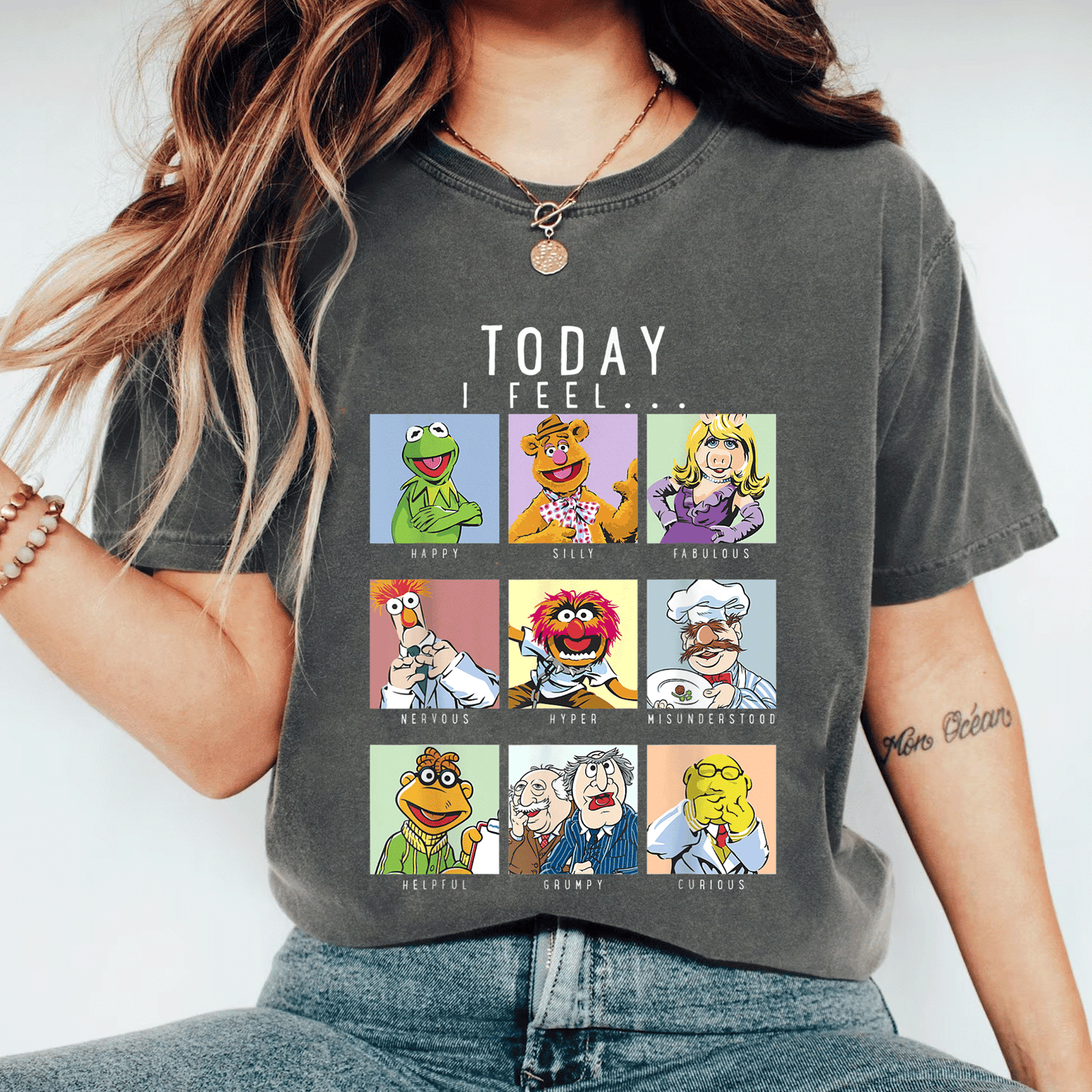 Disney The Muppets Today I Fell Box Up T-Shirt for Fun Lovers, Featuring Iconic Characters in Vibrant Graphic Design - 11