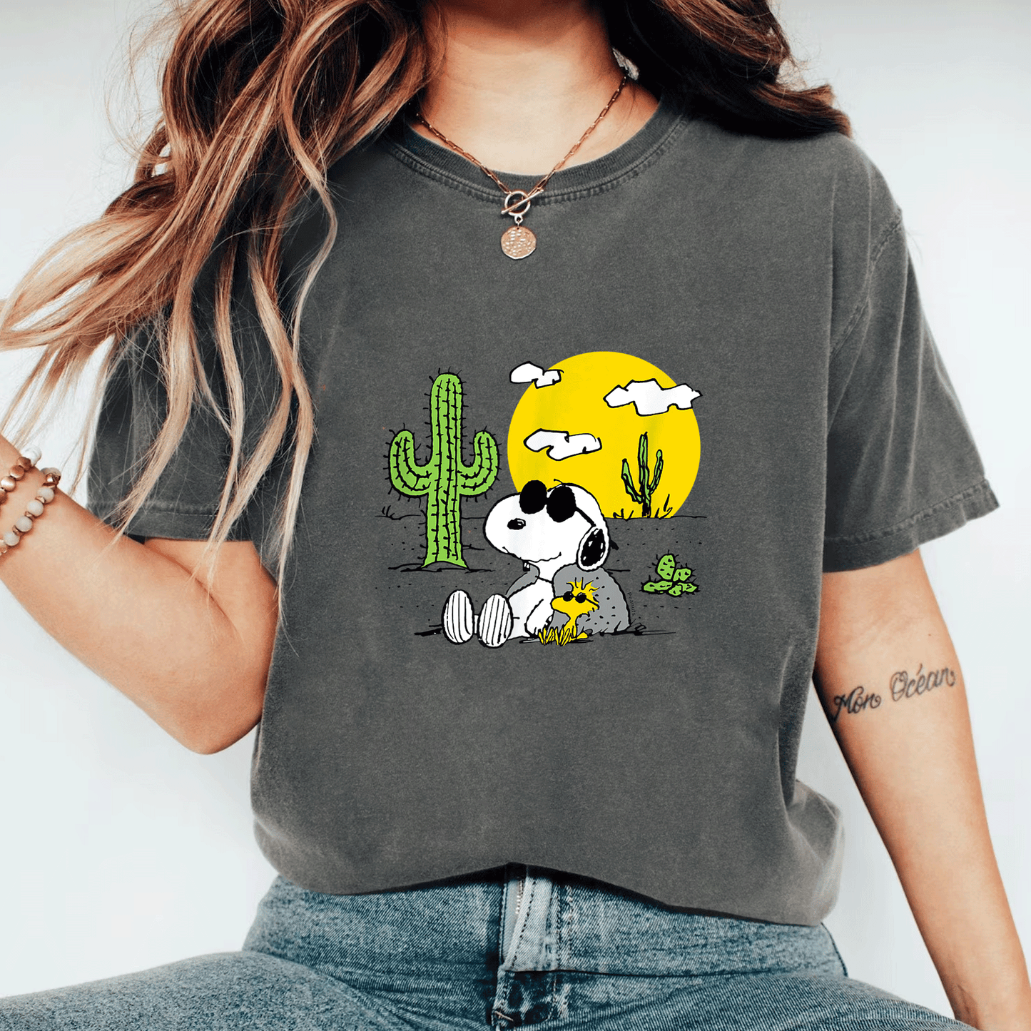 Snoopy and Woodstock Summer Adventure T-Shirt - Fun Peanuts Desert Graphic Tee for Fans of Classic Comics and Iconic Characters - 11