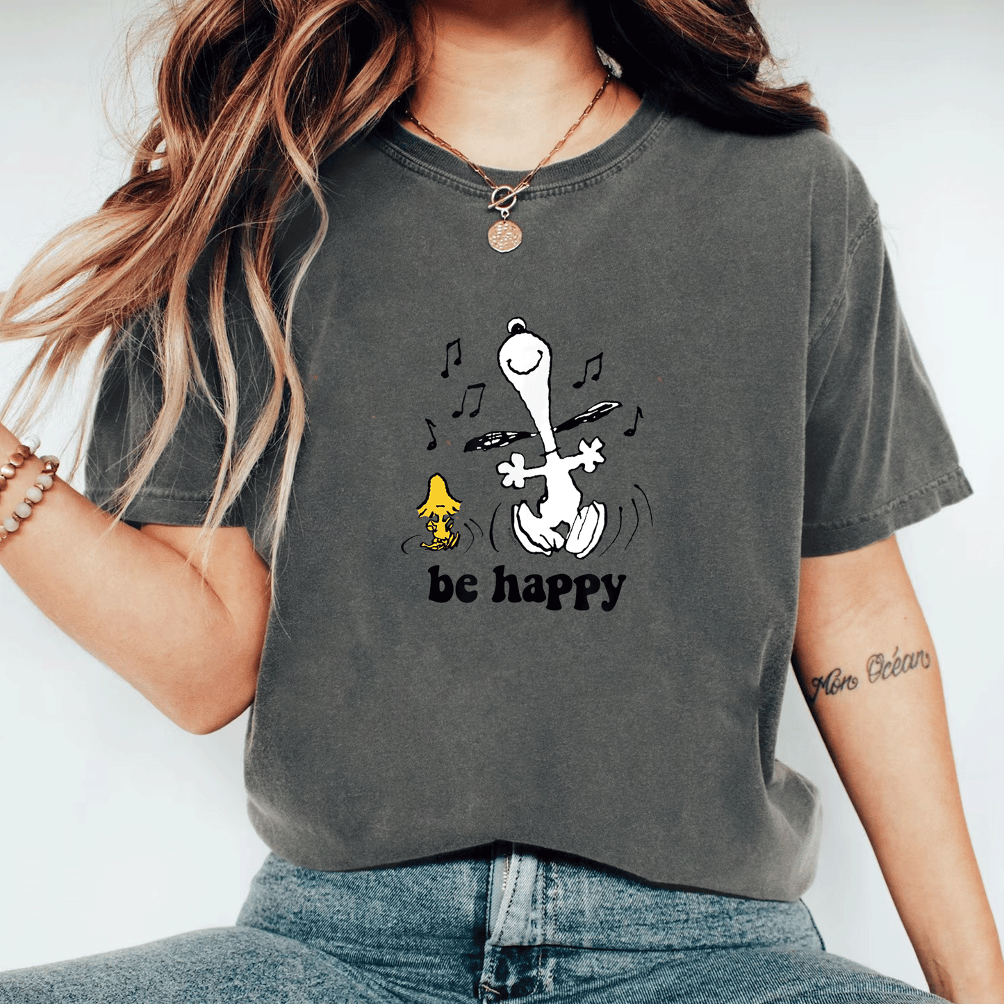 Peanuts Be Happy Dance T-Shirt Featuring Snoopy and Woodstock – Fun and Colorful Graphic Tee for Fans of All Ages - 11