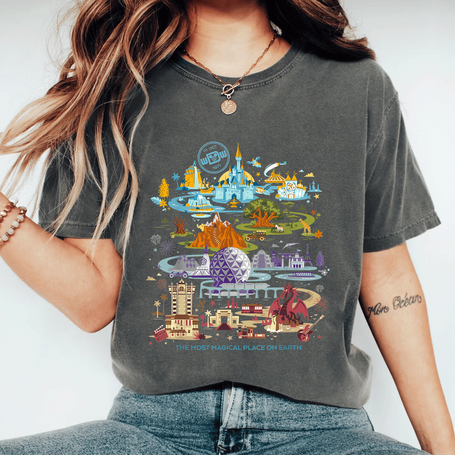 Celebrate Magic with the Disney Walt Disney World 50th Anniversary T-Shirt Featuring Iconic Characters and Vibrant Design - 11