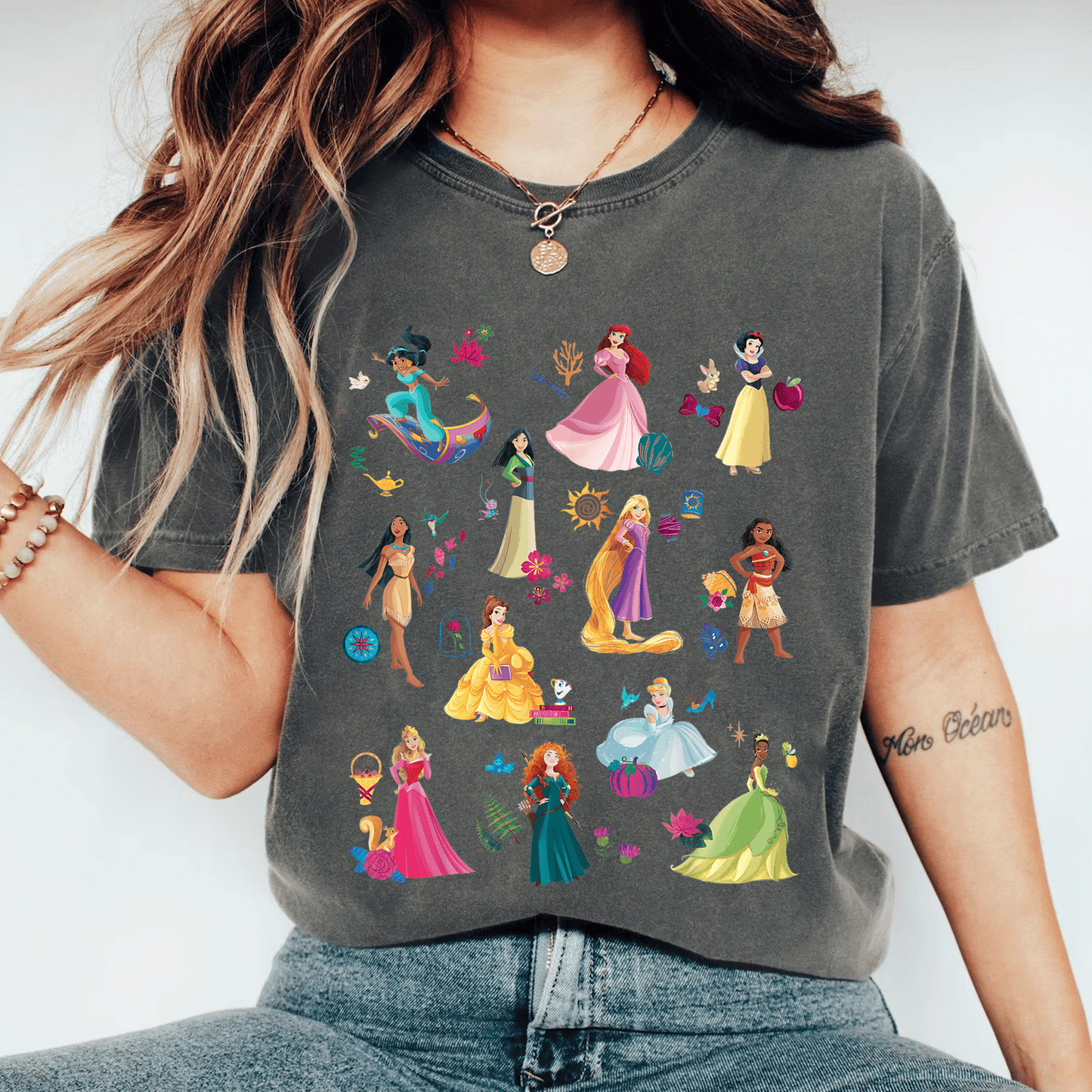 Disney Princess Magical Print T-Shirt for Girls Featuring Enchanting Designs of Beloved Characters - Perfect for Everyday Adventure - 11