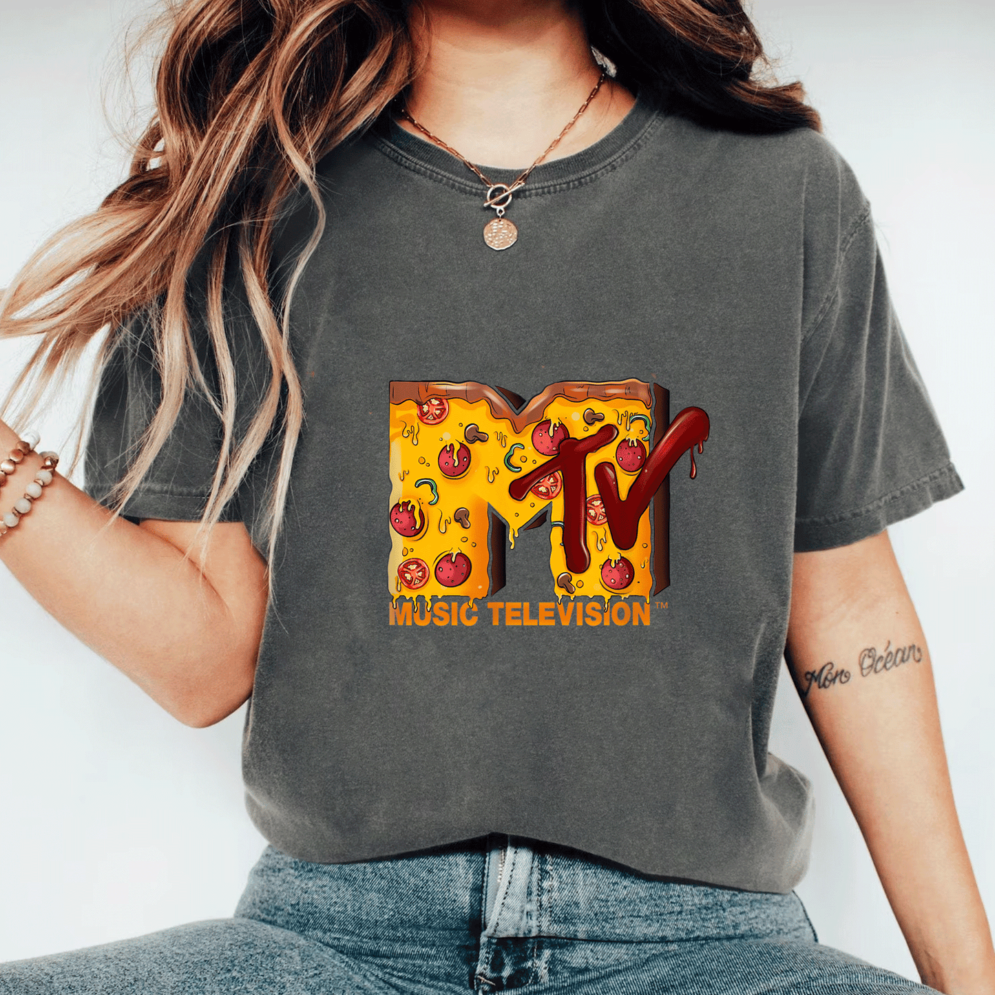 Mademark x MTV Pizza Lover T-Shirt Featuring Original MTV Logo β Perfect for Foodies and Music Fans Alike! - 11