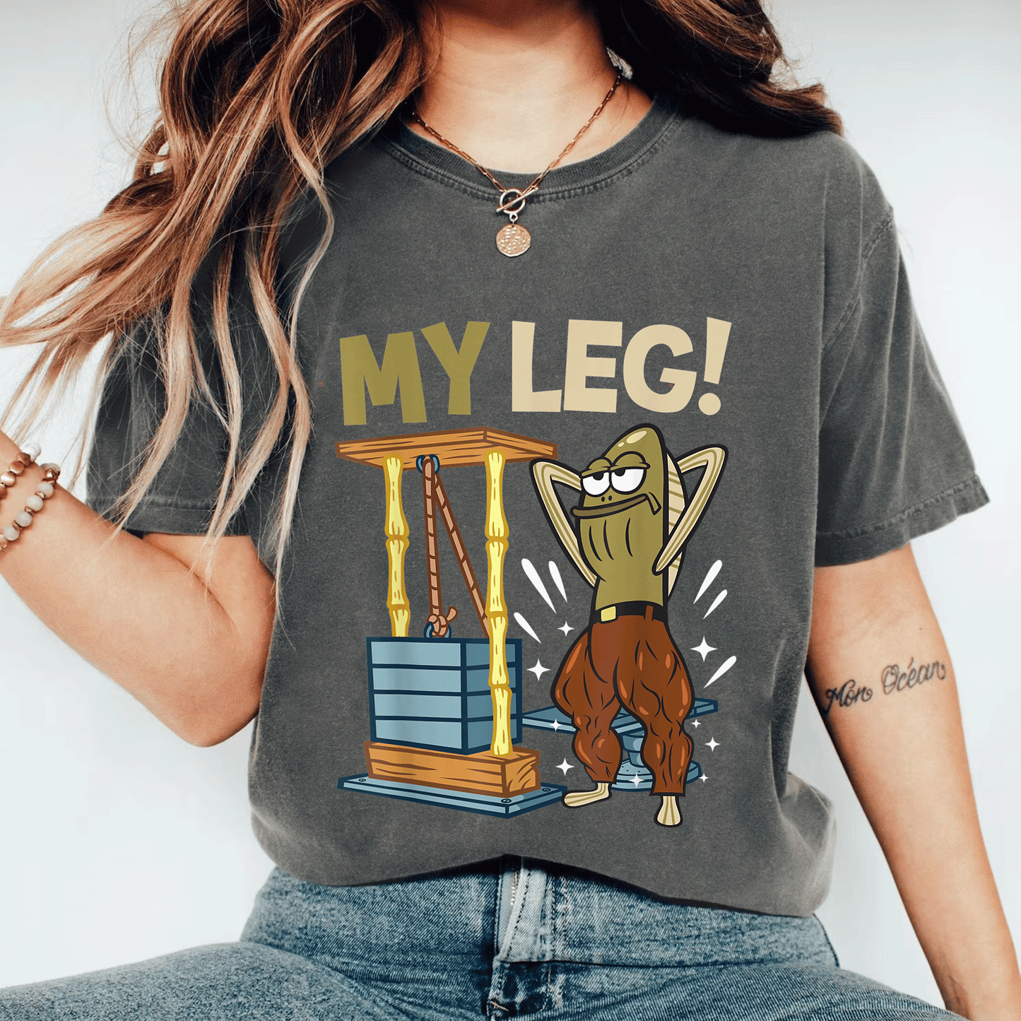 Mademark x SpongeBob SquarePants Funny Legs Day T-Shirt - Bodybuilding Inside Joke for Gym Lovers and Spongebob Fans - 11