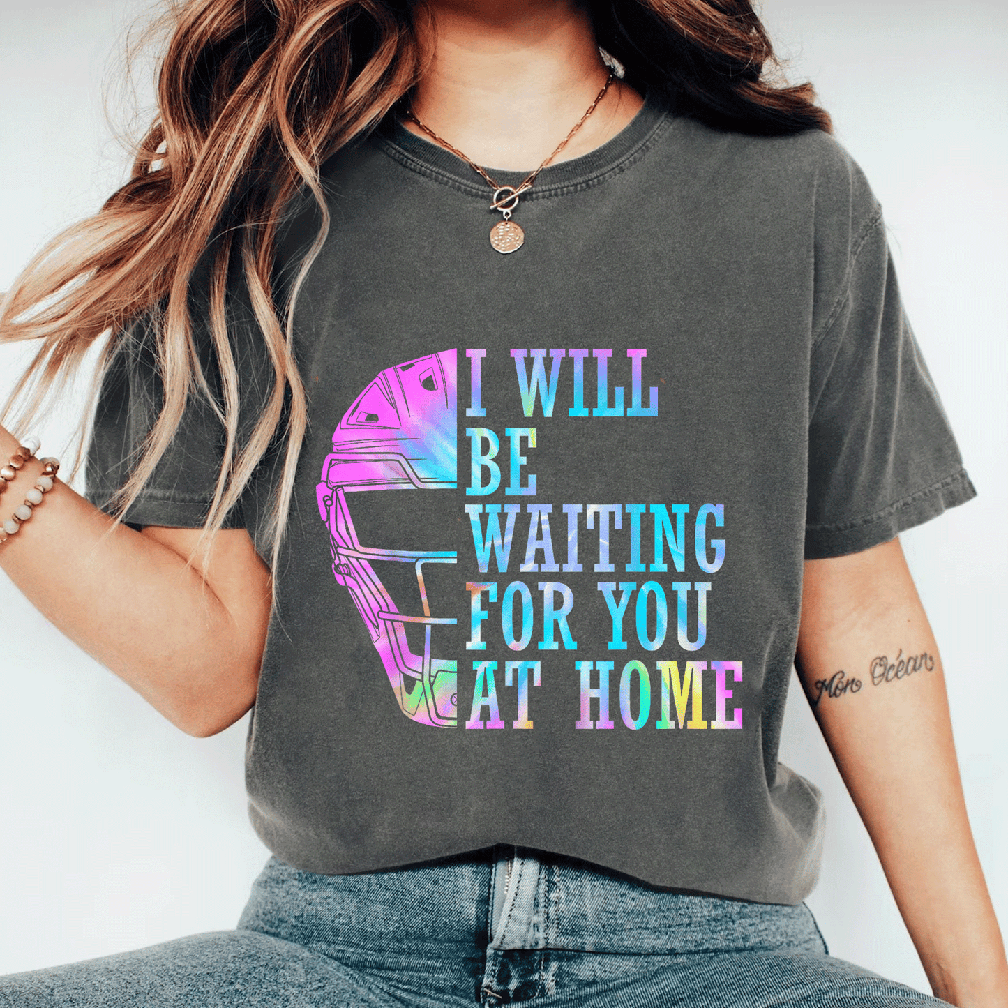 Cute I Will Be Waiting For You At Home Softball Catcher T-Shirt for Softball Lovers - Perfect Gift for Athletes and Fans - 11